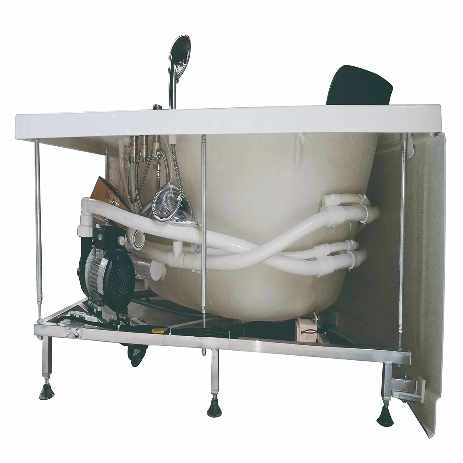 EAGO AM200 59 in Round Double Seat Corner Whirlpool Bathtub With Fixtures - image 9