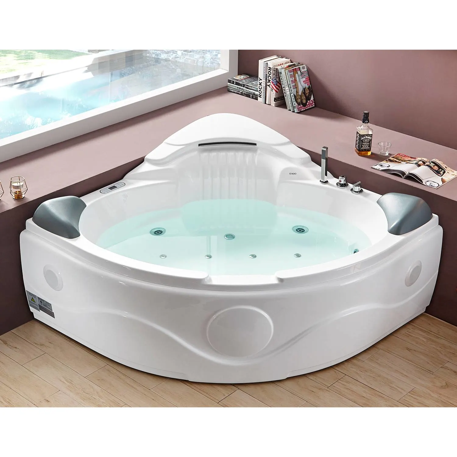EAGO AM505ETL 5 ft 2 Person Rectangular Waterfall Whirlpool Bathtub - image 15