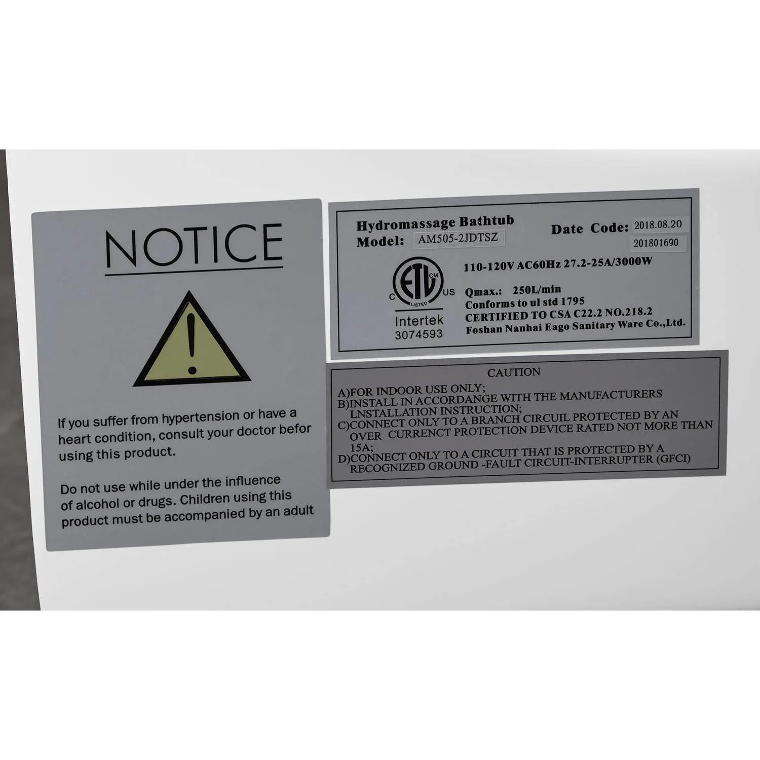 EAGO AM505ETL 5 ft 2 Person Rectangular Waterfall Whirlpool Bathtub - image 19