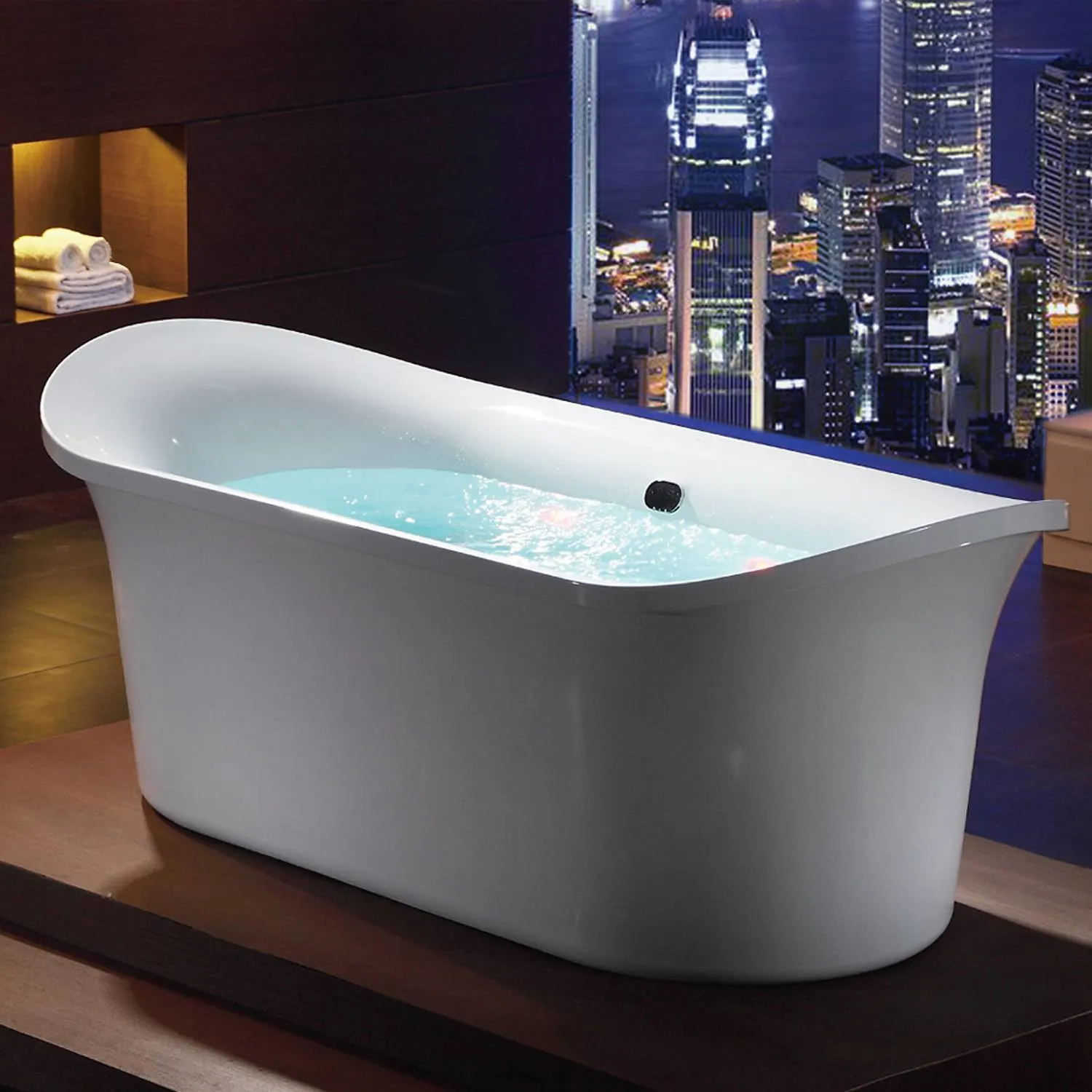 EAGO AM1900 74 inch Free Standing Air Bubble Bathtub - image 4