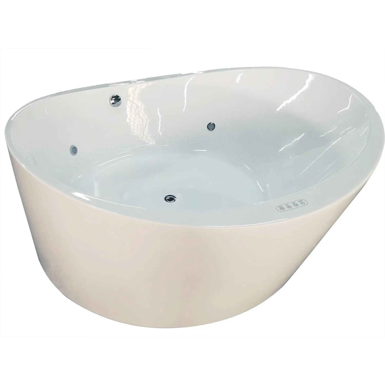 EAGO AM2130 66 inch Acrylic Round Free Standing Air Bubble Bathtub