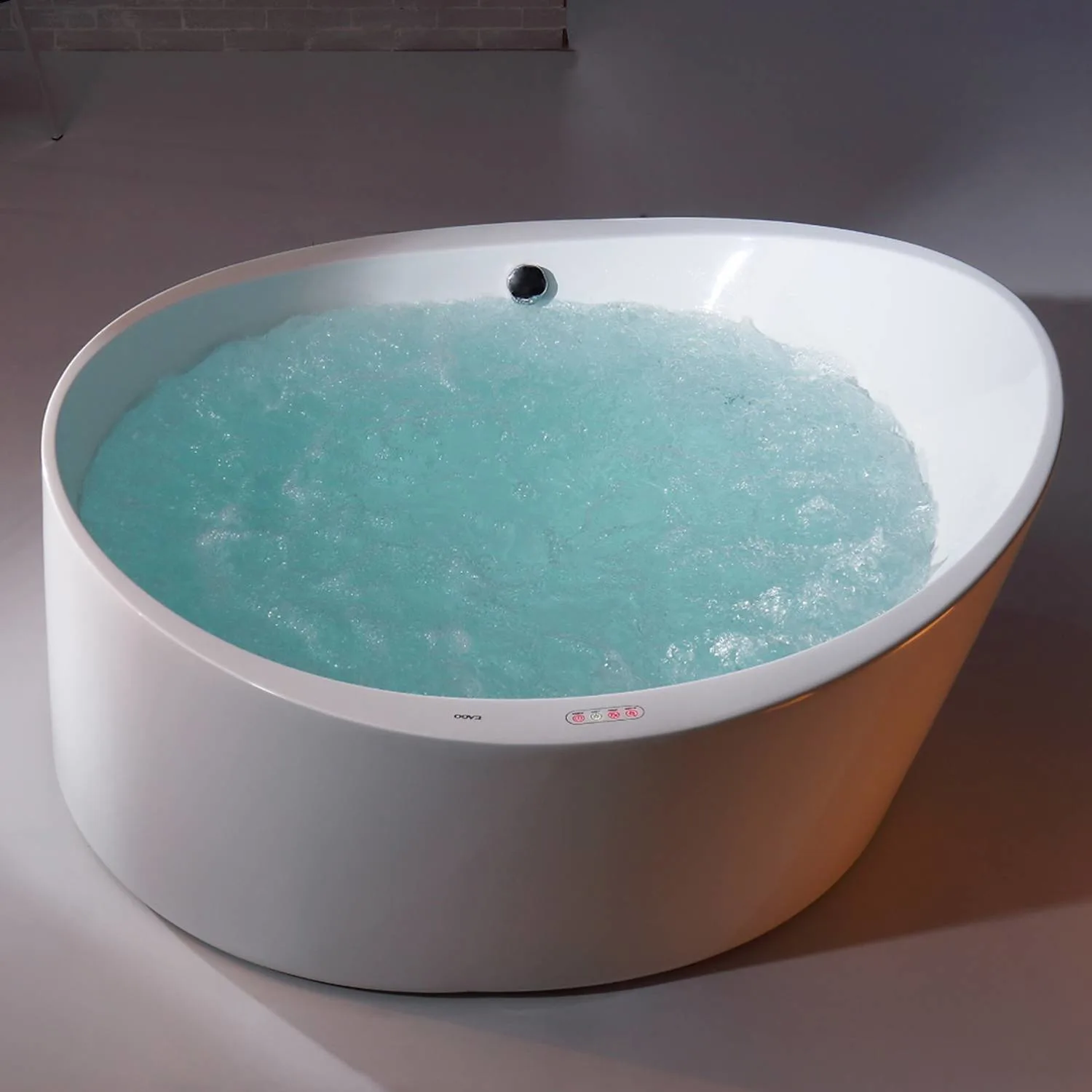 EAGO AM2130 66 inch Acrylic Round Free Standing Air Bubble Bathtub - image 7