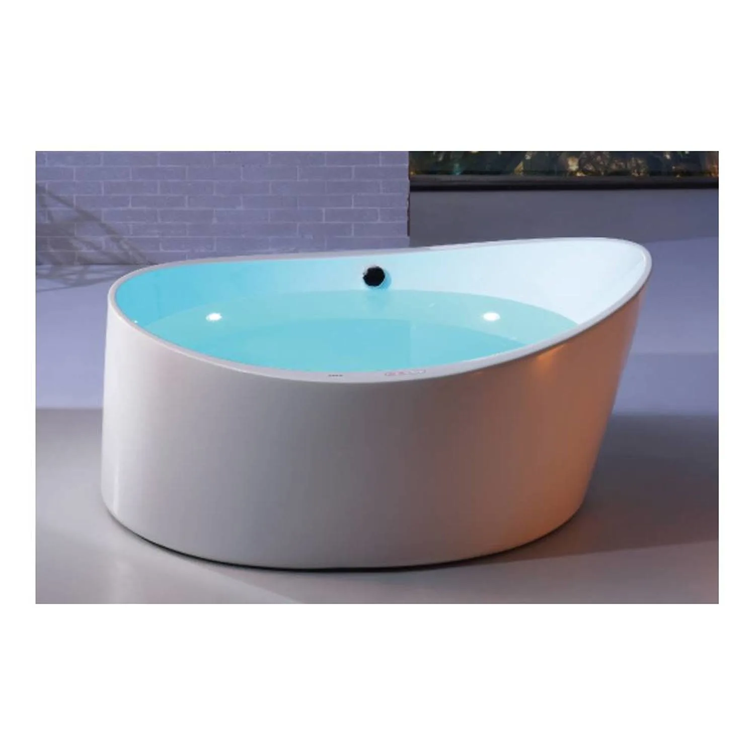 EAGO AM2130 66 inch Acrylic Round Free Standing Air Bubble Bathtub - image 9