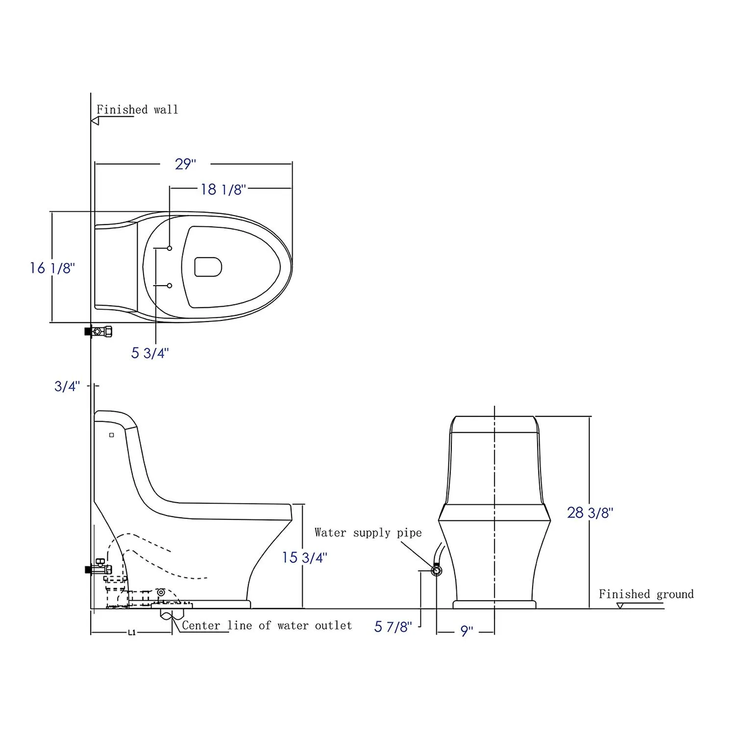 EAGO TB133 Single Flush Ceramic Toilet - image 6
