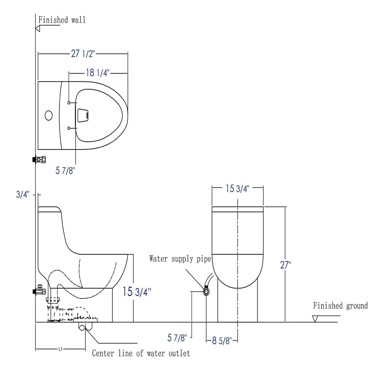 EAGO TB358 Dual Flush Elongated Ceramic Toilet - image 6