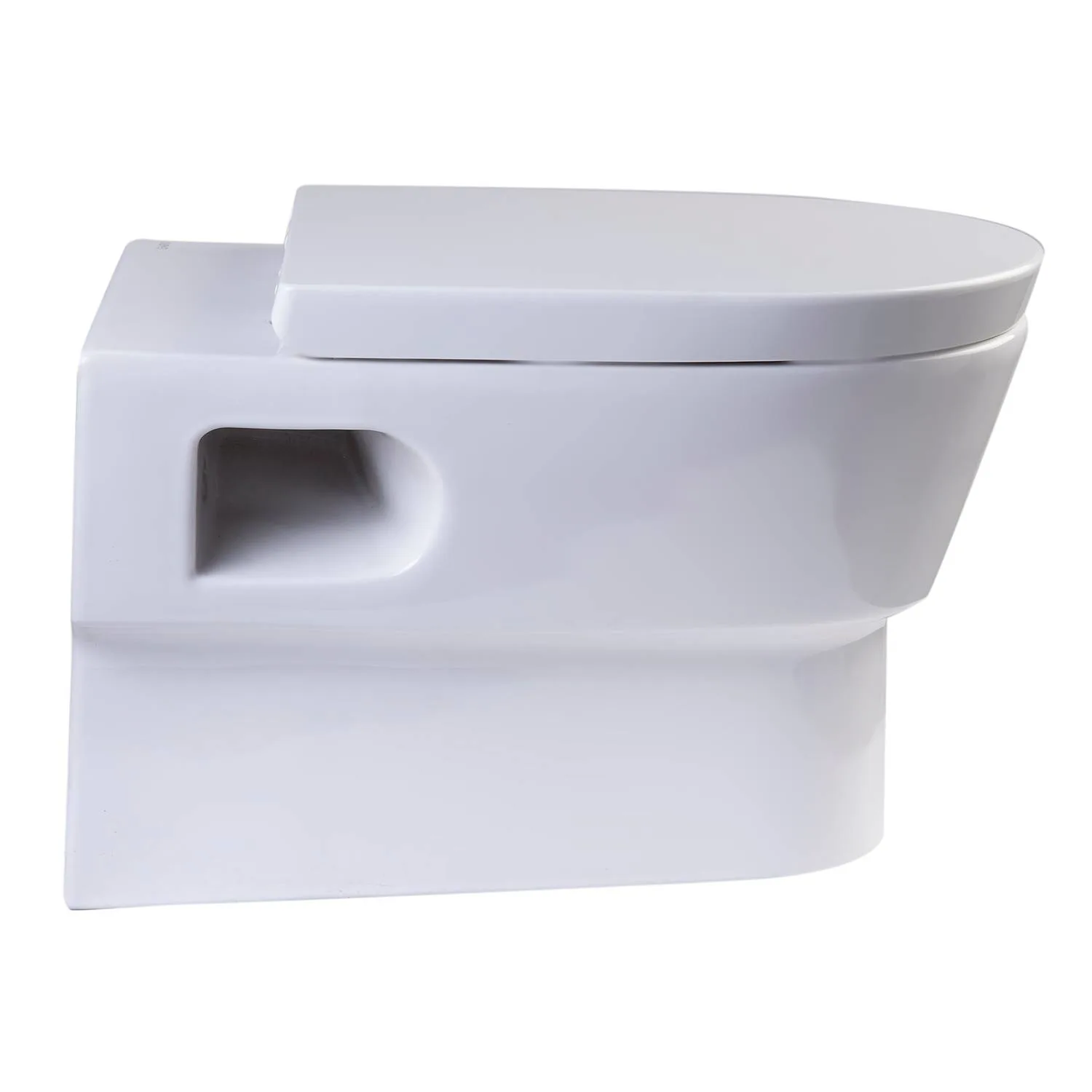 EAGO WD332 Round Modern Dual Flush Wall Mounted Toilet Bowl - image 5