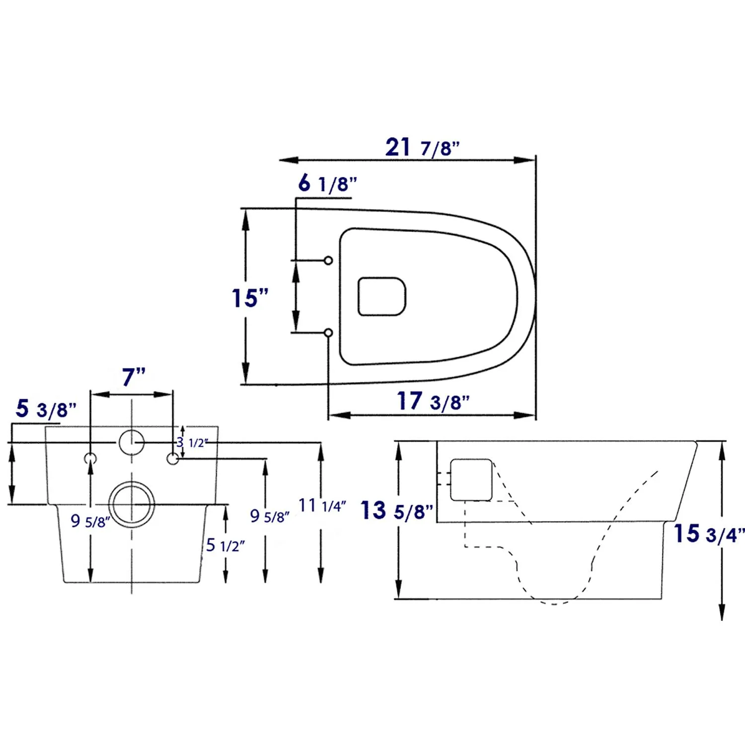 EAGO WD332 Round Modern Dual Flush Wall Mounted Toilet Bowl - image 10