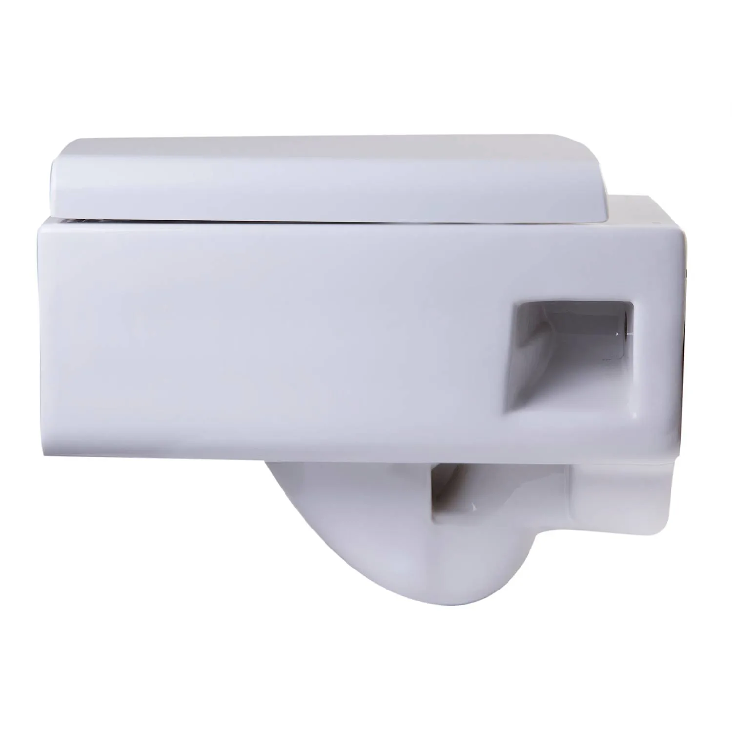 EAGO WD333 Square Modern Dual Flush Wall Mounted Toilet Bowl - image 2