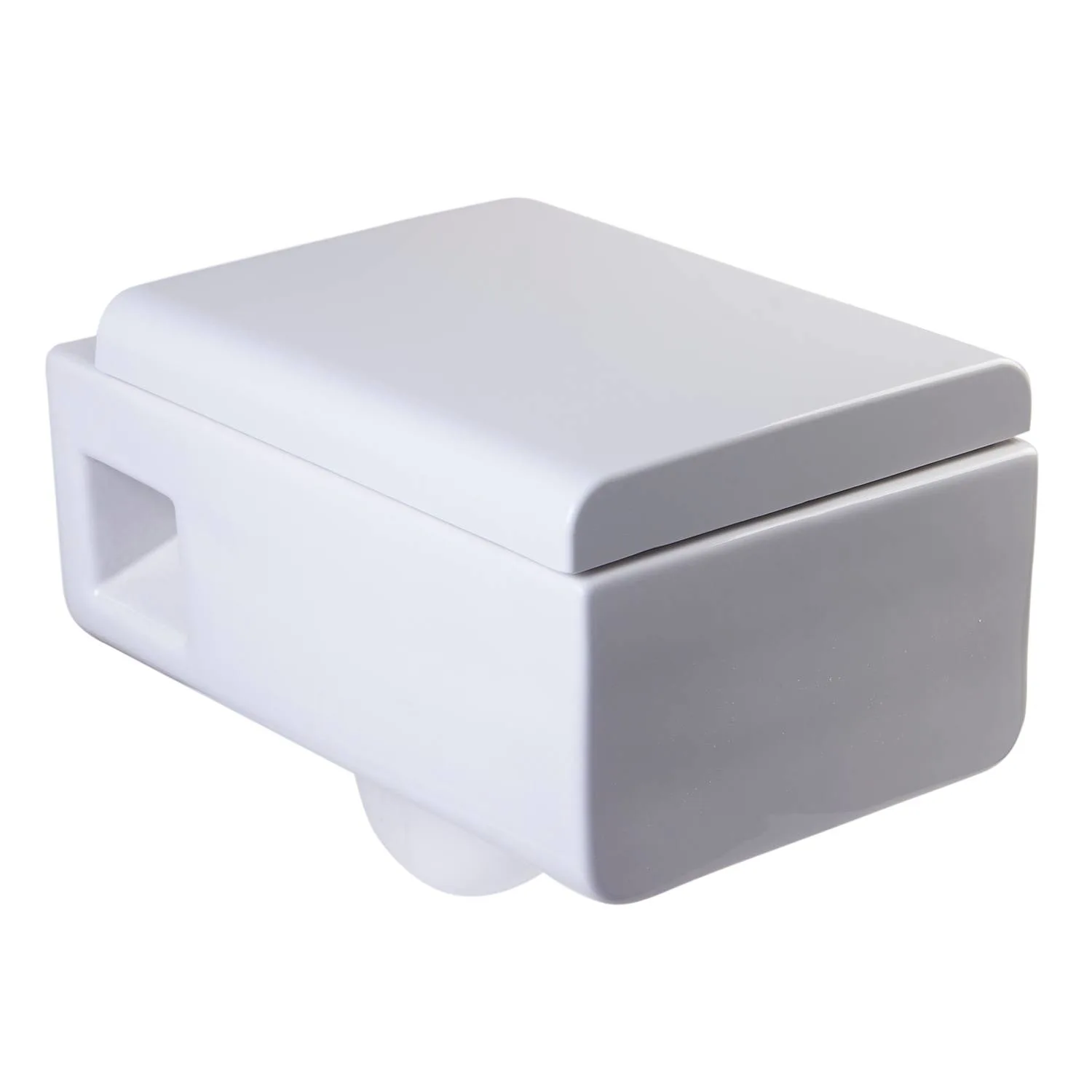 EAGO WD333 Square Modern Dual Flush Wall Mounted Toilet Bowl - image 4