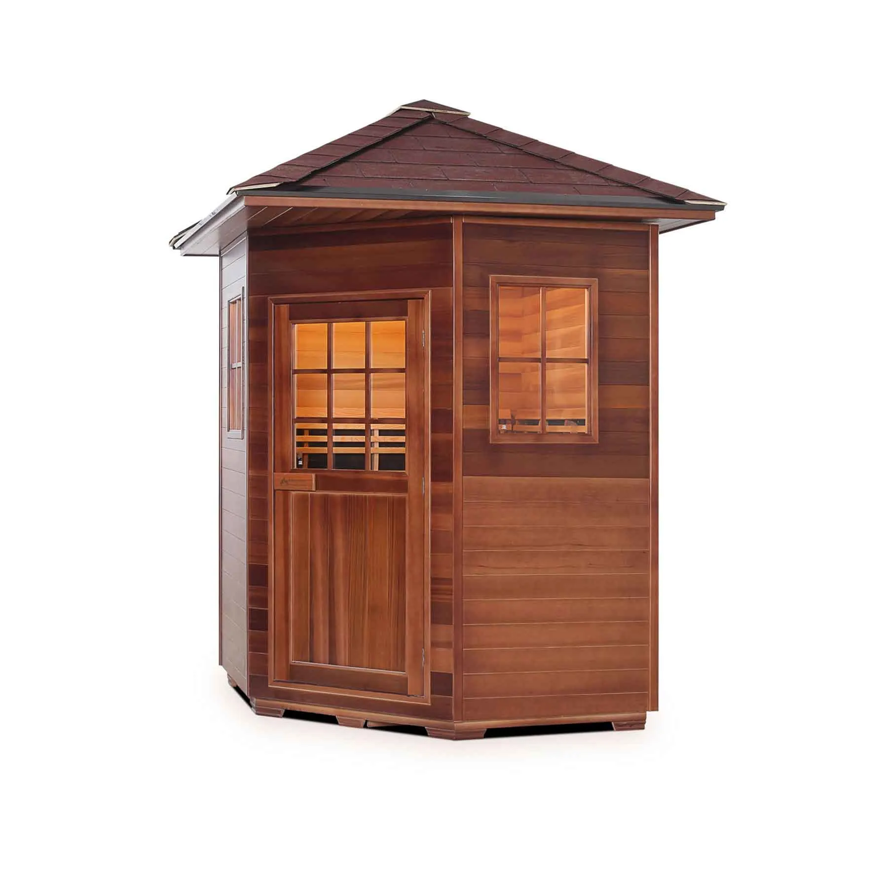 Enlighten Sapphire 4C 9 Heaters Duet Corner Outdoor Hybrid Sauna