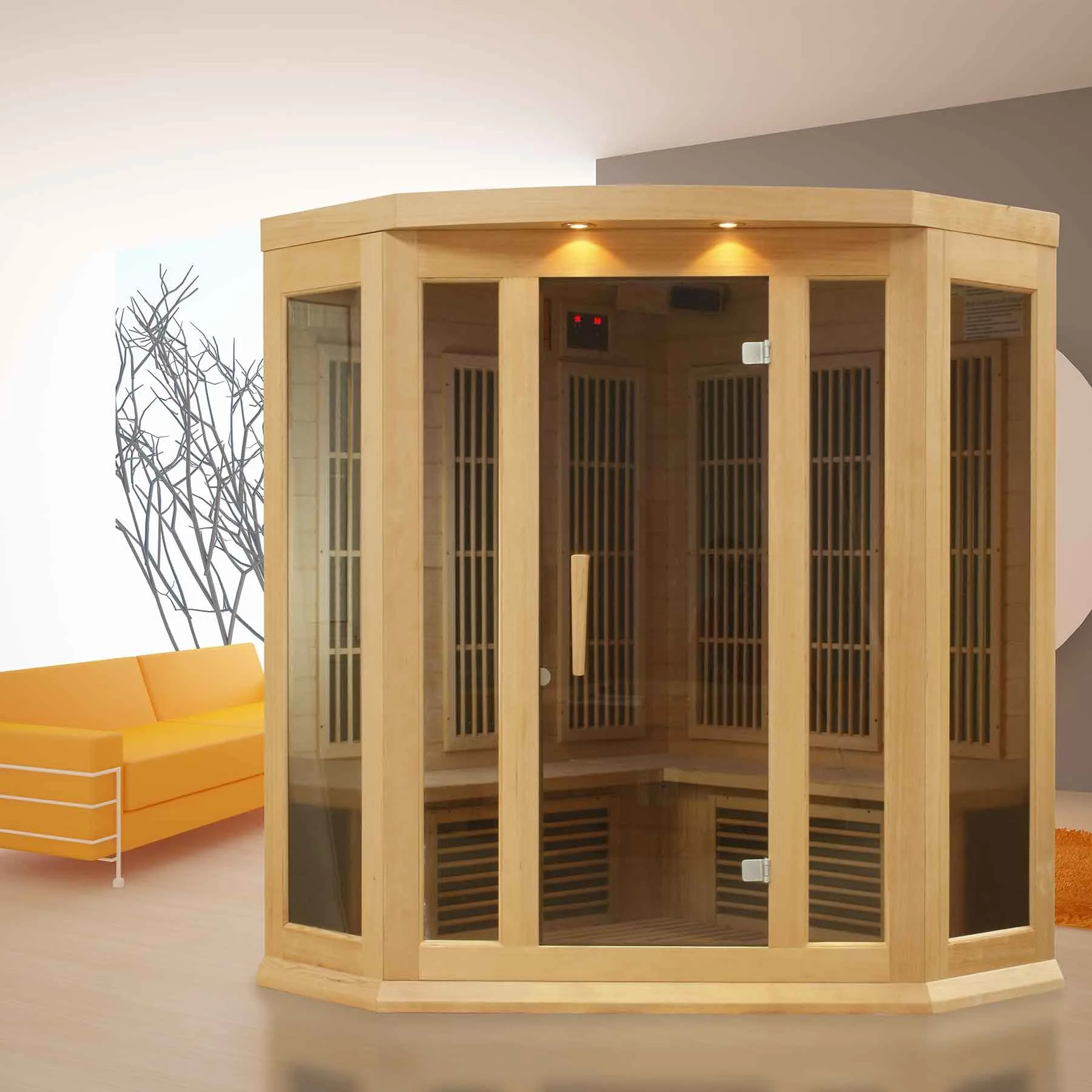 Maxxus 3 Person 9 Panels Low EMF Corner Indoor FAR Infrared Sauna - image 5