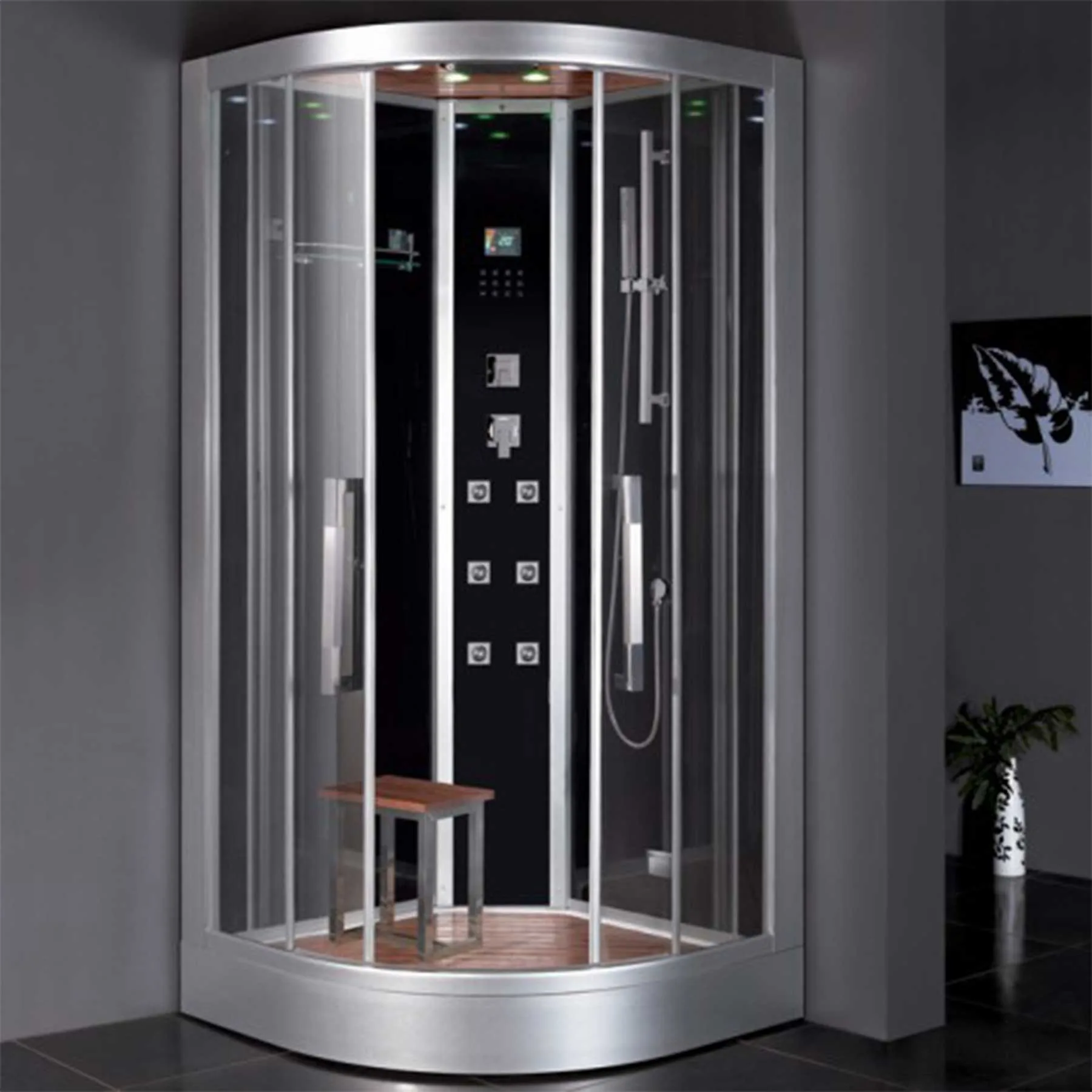 Platinum DZ963F8 39L x 39W x 89H 1 Person Corner Steam Shower