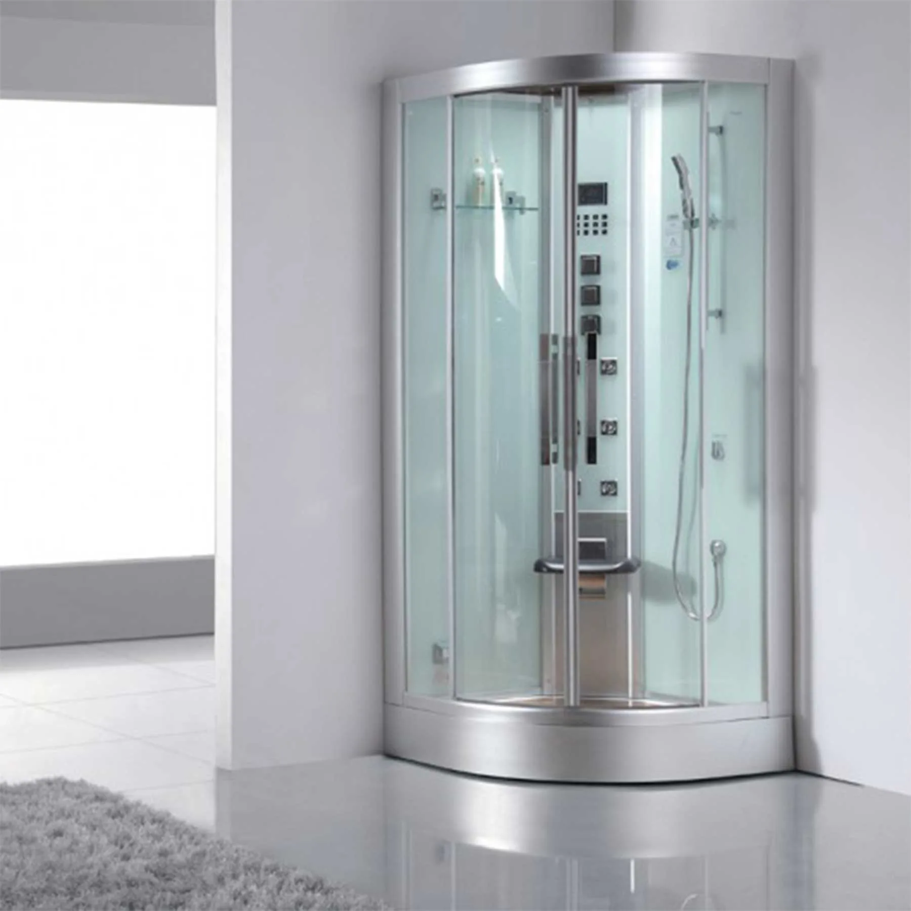 Platinum DZ963F8 39L x 39W x 89H 1 Person Corner Steam Shower