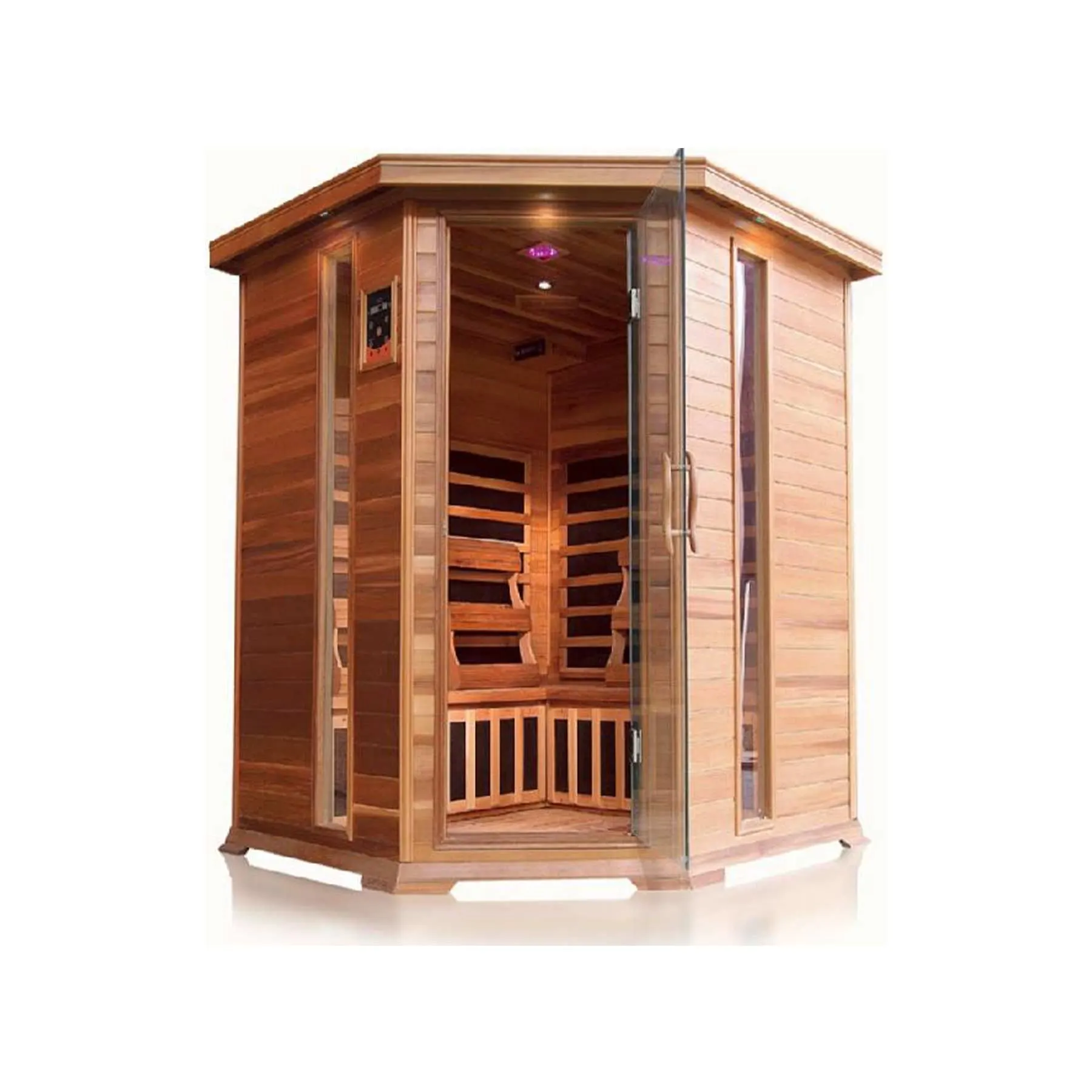 Sunray Bristol 4 Person Nano Cedar Corner Indoor Infrared Sauna