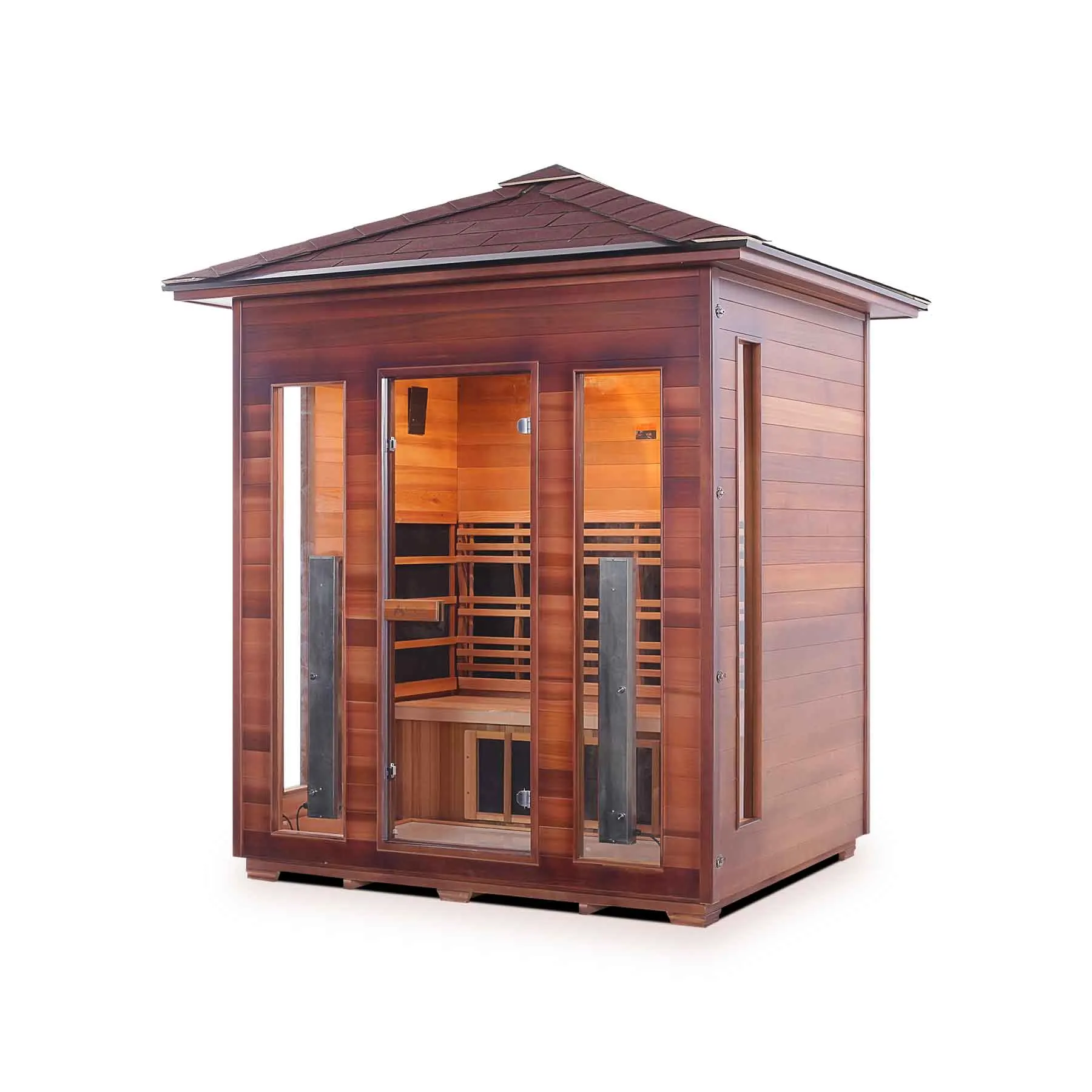 Enlighten Rustic 4 Person  Low EMF Outdoor Infrared Sauna - image 1
