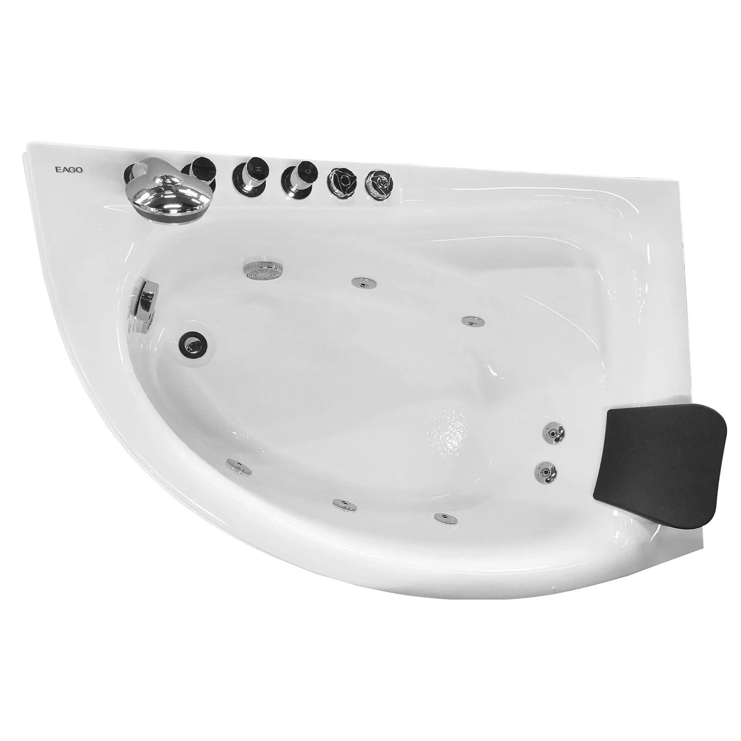 EAGO AM161 59 inch 1 Person White Acrylic Corner Wirlpool Bathtub - image 2