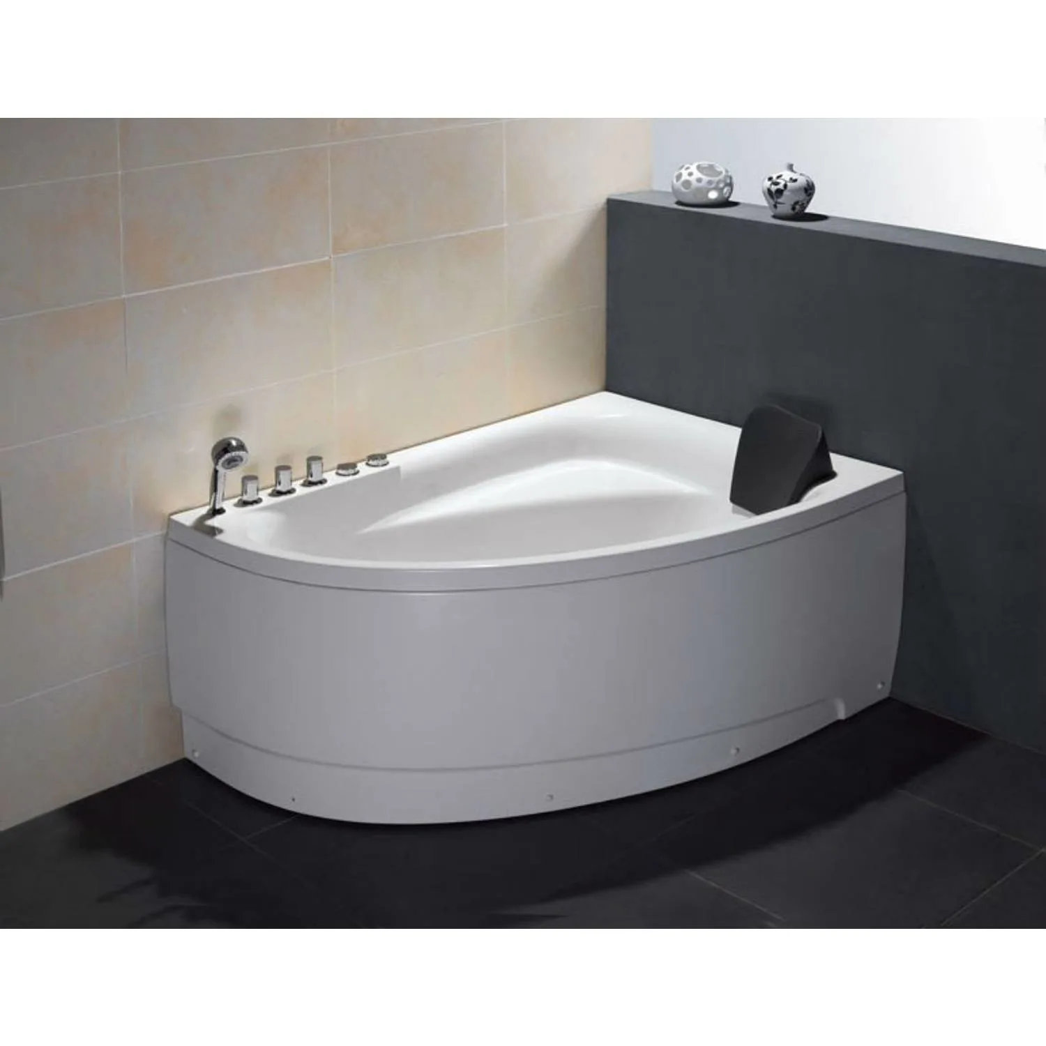EAGO AM161 59 inch 1 Person White Acrylic Corner Wirlpool Bathtub - image 7