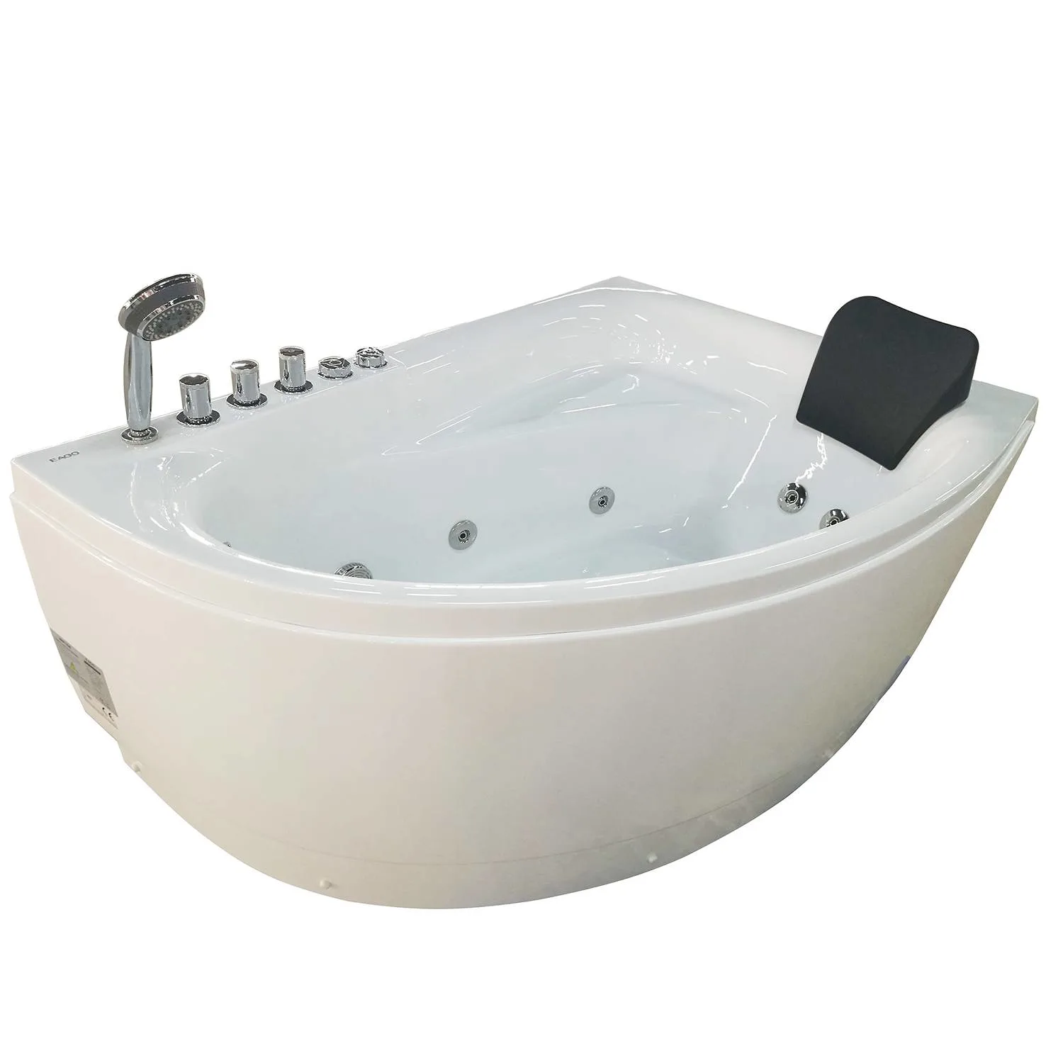 EAGO AM161 59 inch 1 Person White Acrylic Corner Wirlpool Bathtub
