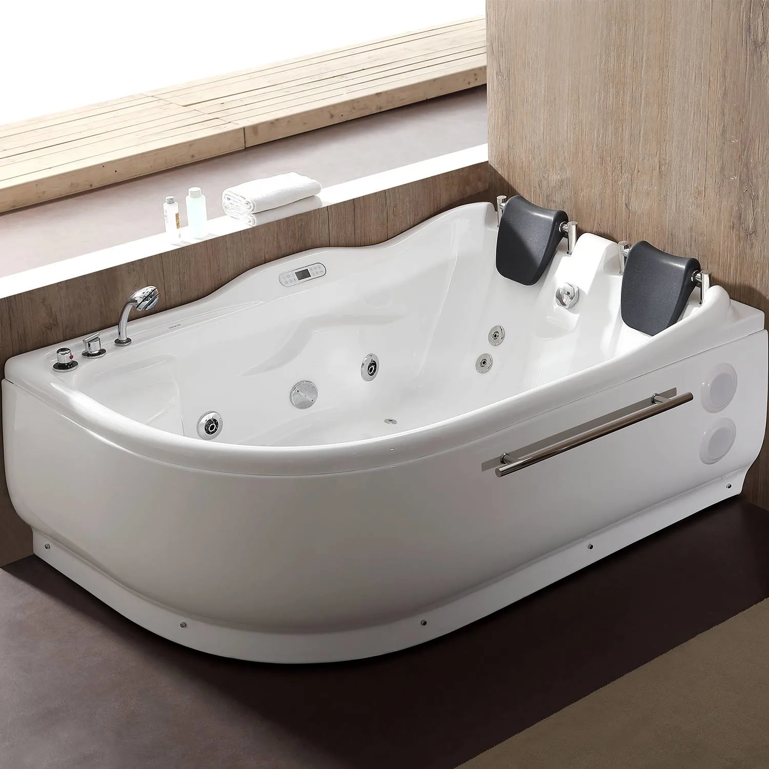 EAGO AM124ETL 6 ft 2 Person Acrylic Corner Whirlpool Bathtub - image 7