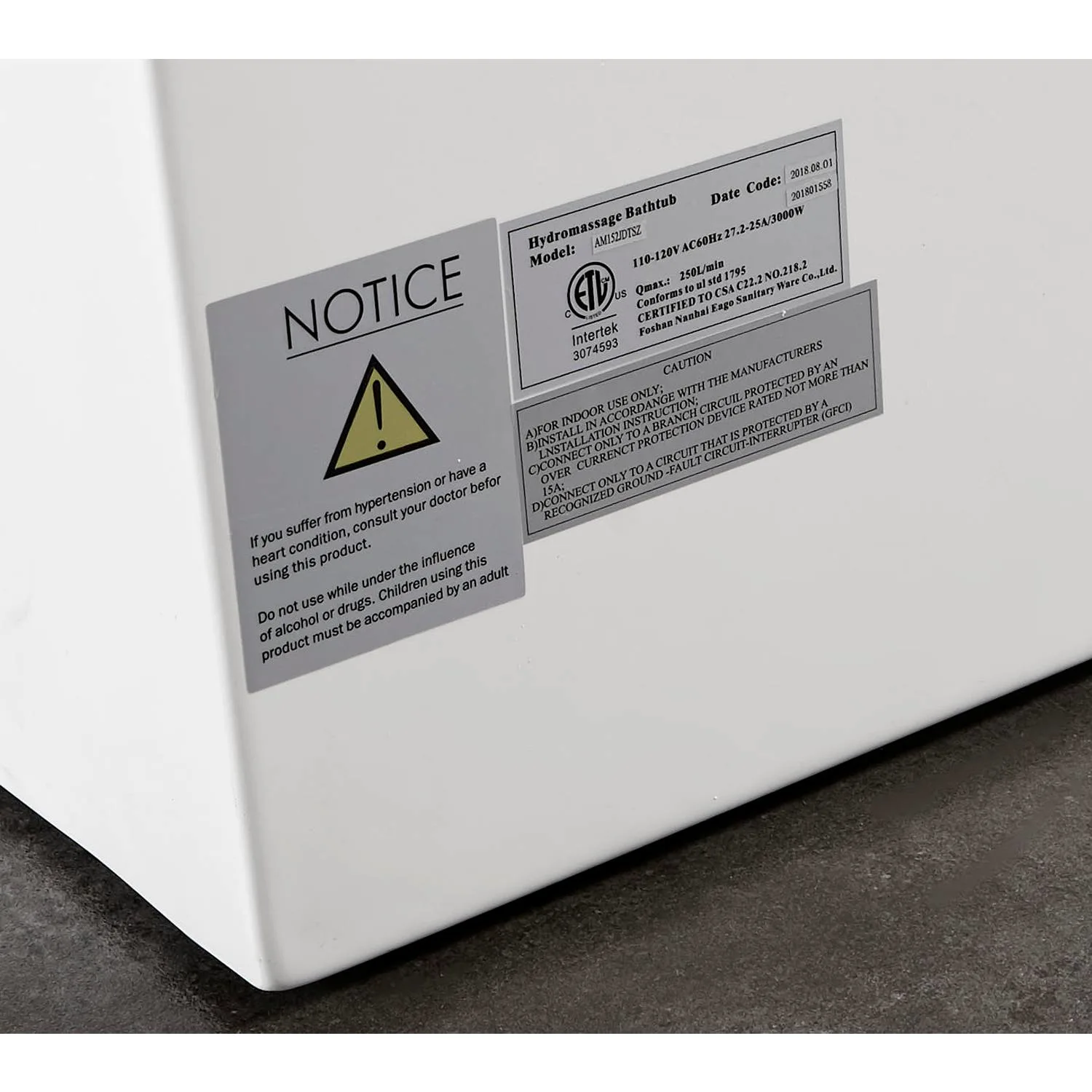 EAGO AM152ETL Clear Acrylic Rectangular Whirlpool Bathtub - image 12