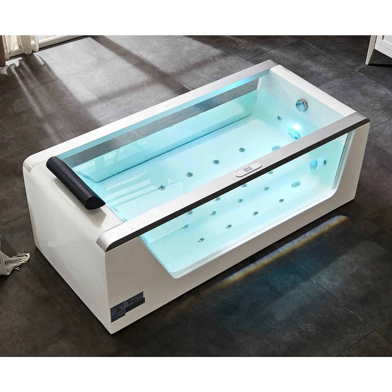 EAGO AM152ETL Clear Acrylic Rectangular Whirlpool Bathtub - image 9