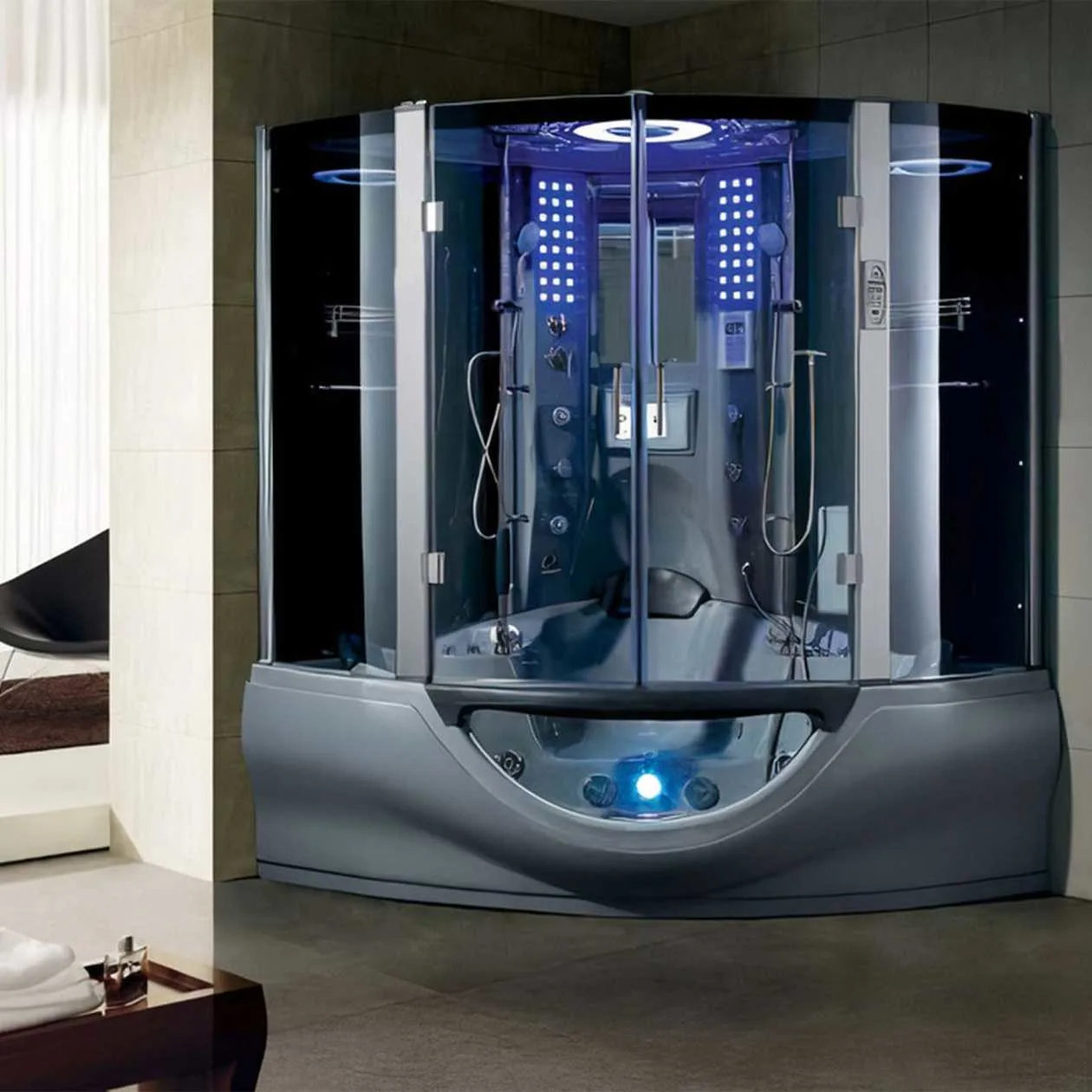 Maya Valencia 26 Jetted 64L x 64W x 88H in Steam Shower - image 6