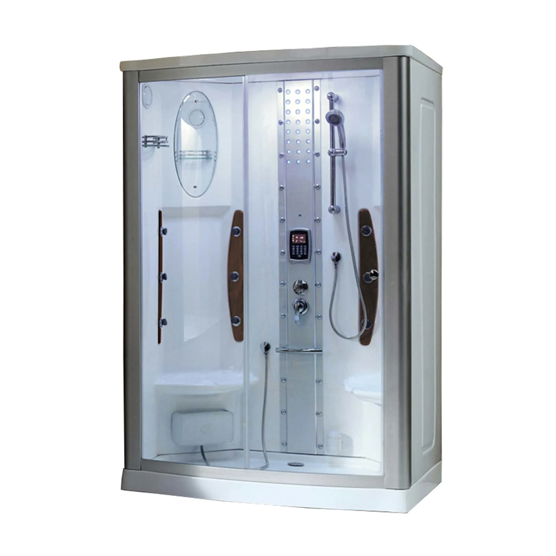 Mesa WS-803A 54L x 35W x 85H 2 Person Walk In Steam Shower