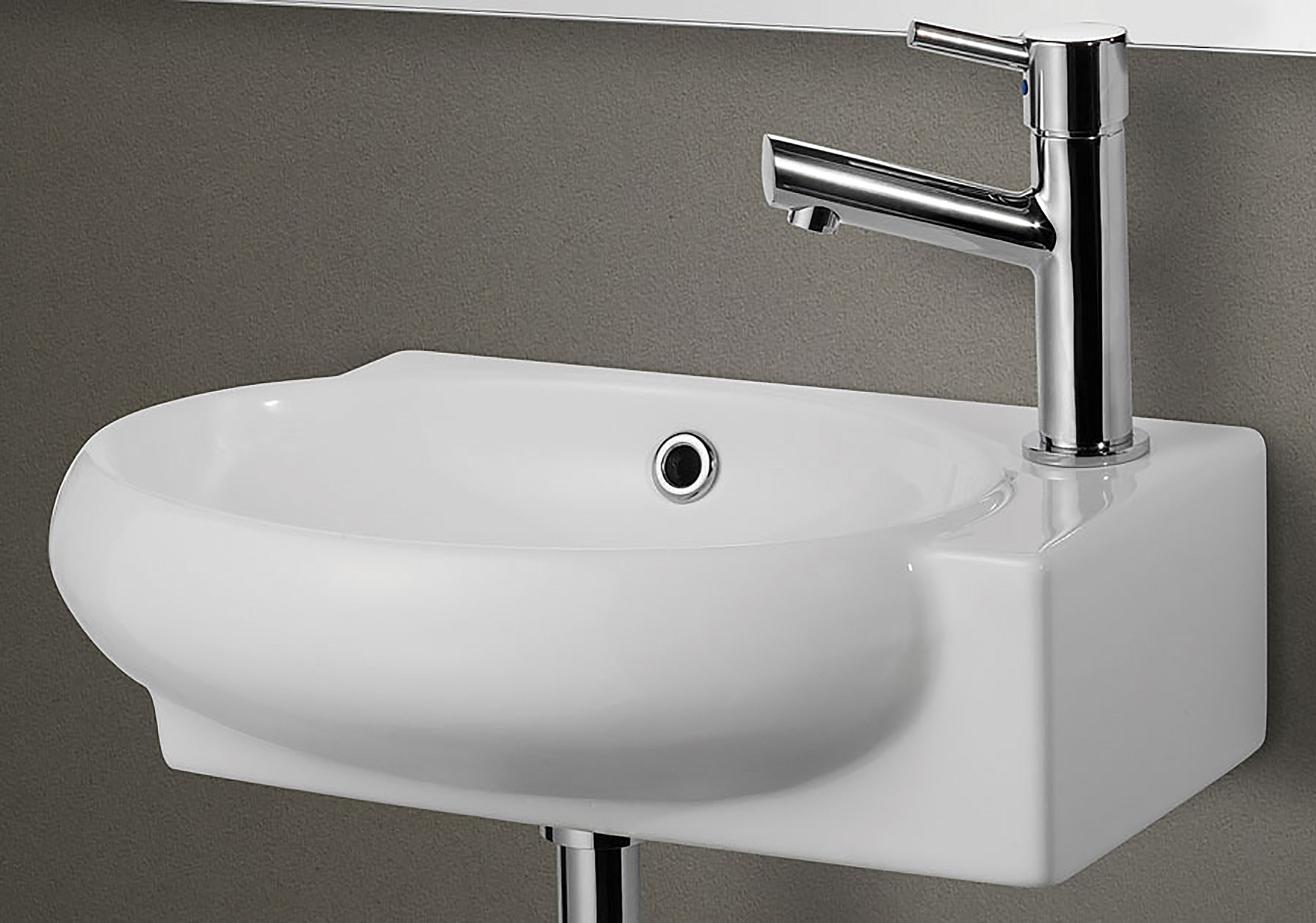 ALFI AB107 Small White Wall Mounted Ceramic Bathroom Sink