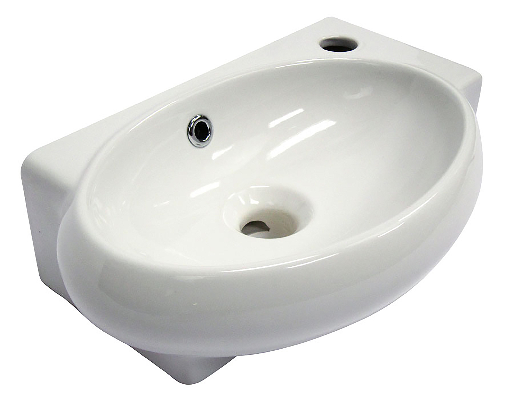 ALFI AB107 Small White Wall Mounted Ceramic Bathroom Sink - image 2