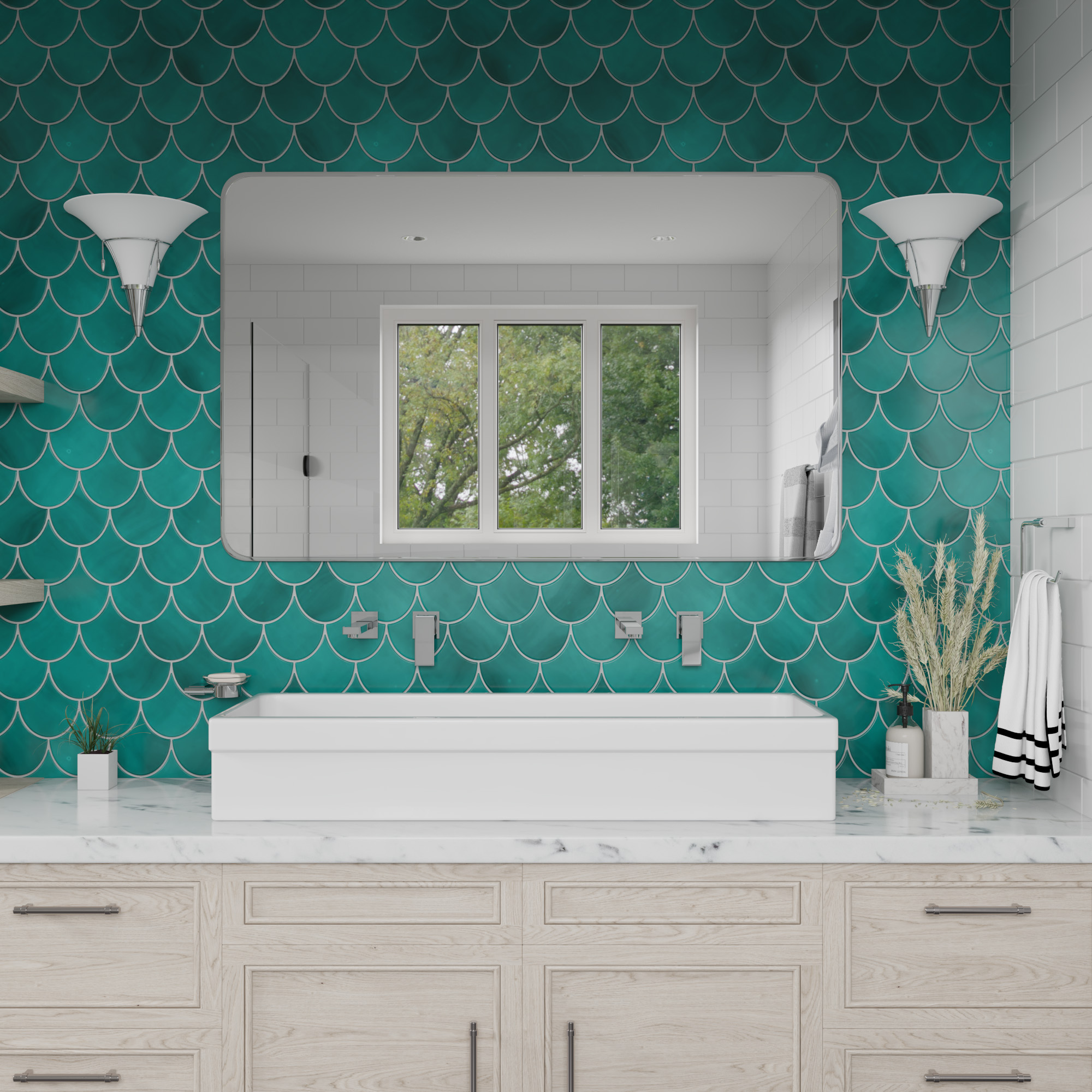 ALFI AB48TR 48" White Above Mount Fireclay Bath Trough Bathroom Sink - image 3