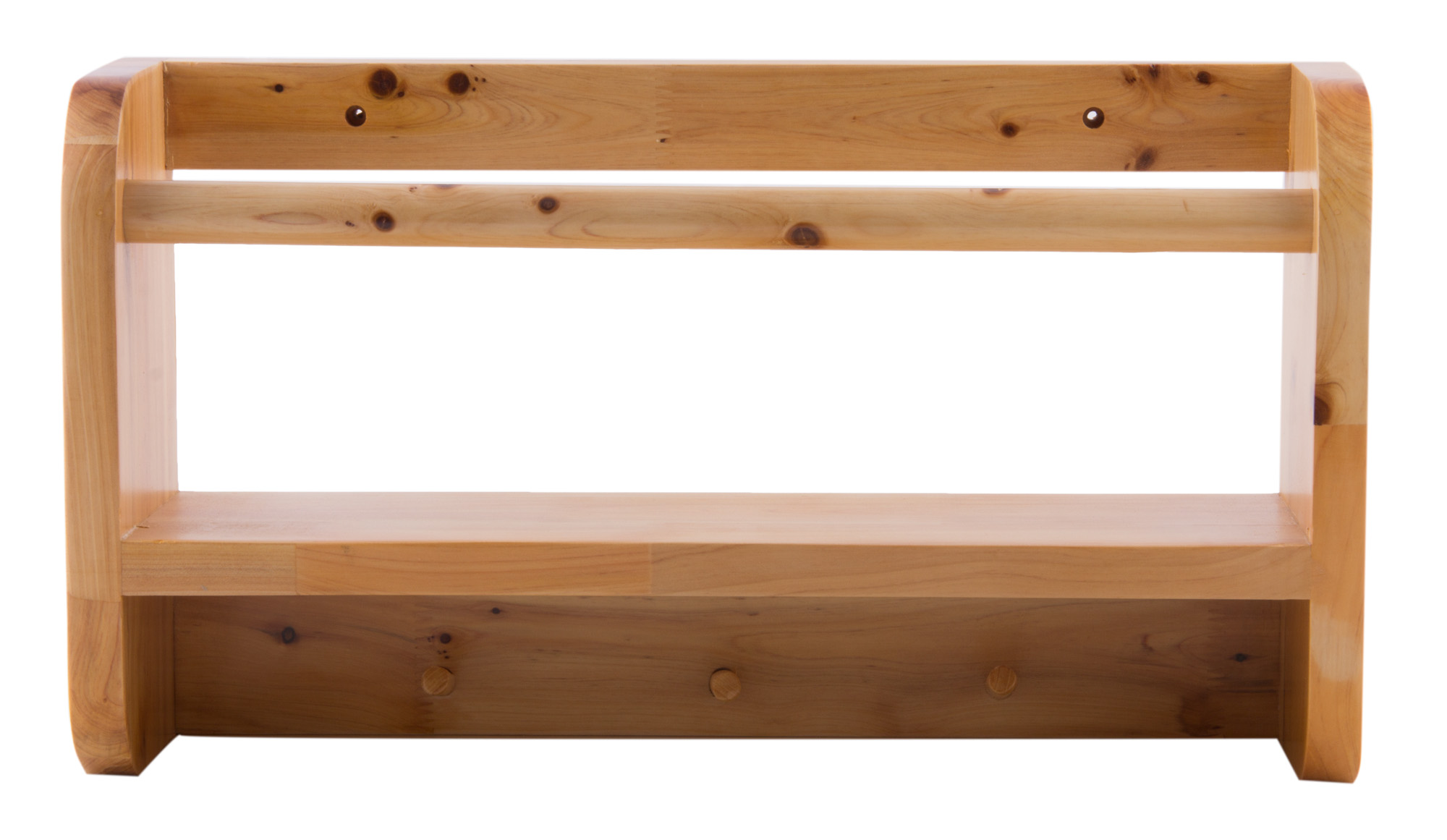 ALFI AB5508 18" Wall Mounted Wooden Shelf & Hooks, Shower Caddy - image 2