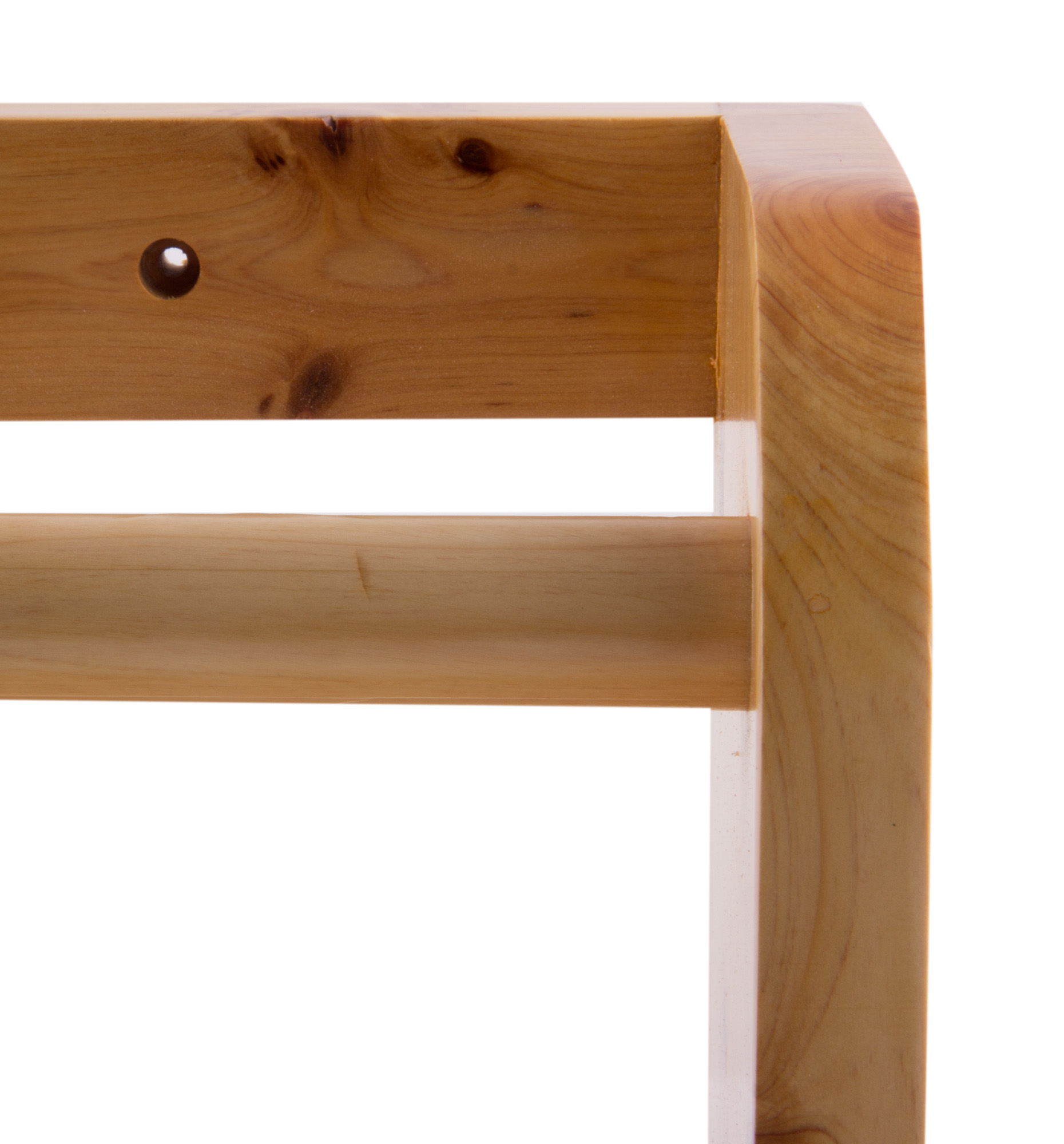 ALFI AB5508 18" Wall Mounted Wooden Shelf & Hooks, Shower Caddy - image 5