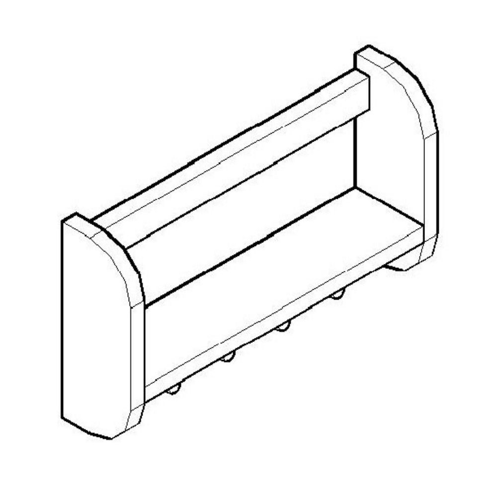 ALFI AB5508 18" Wall Mounted Wooden Shelf & Hooks, Shower Caddy - image 6