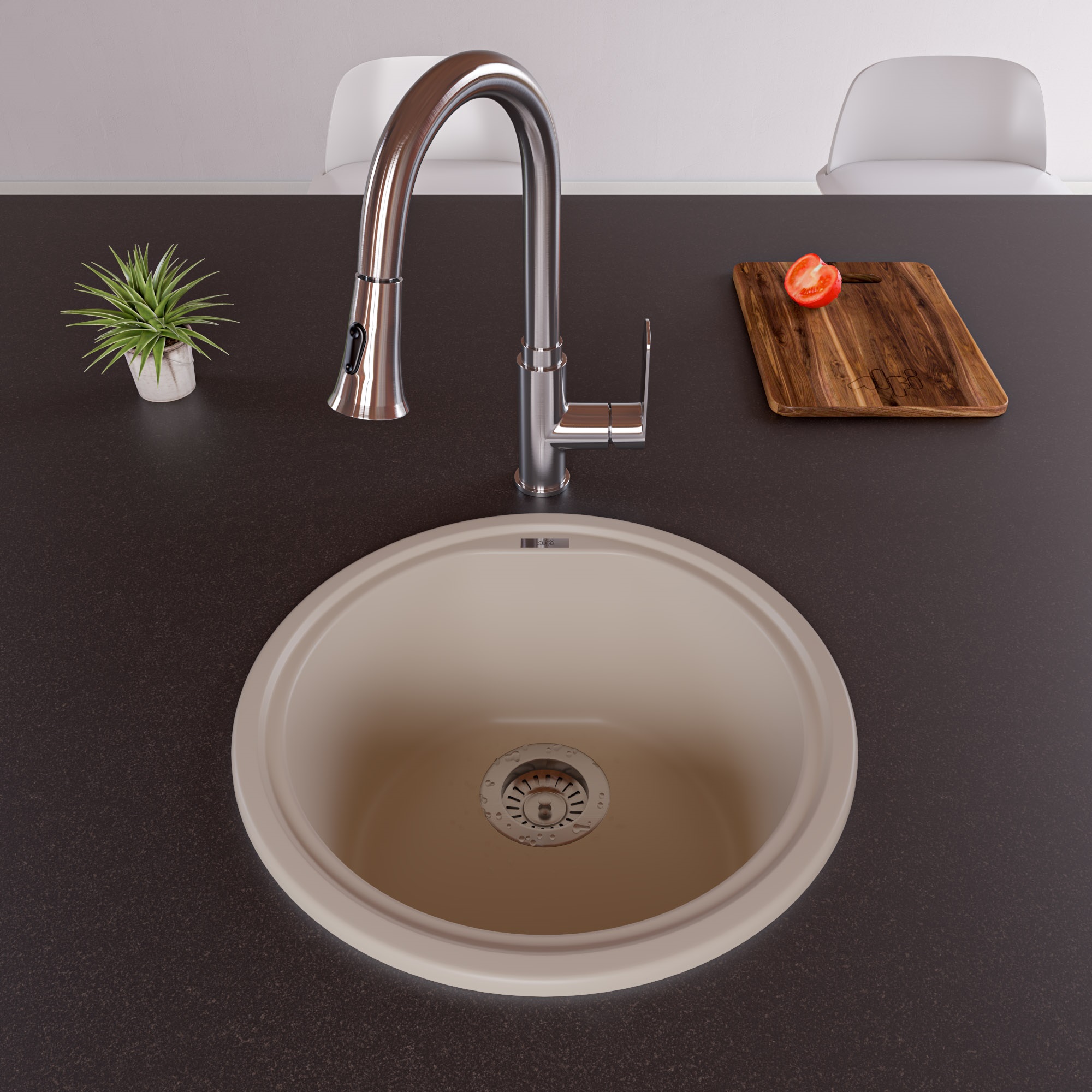 ALFI AB1717DI Round Granite Composite Kitchen Sink - image 2