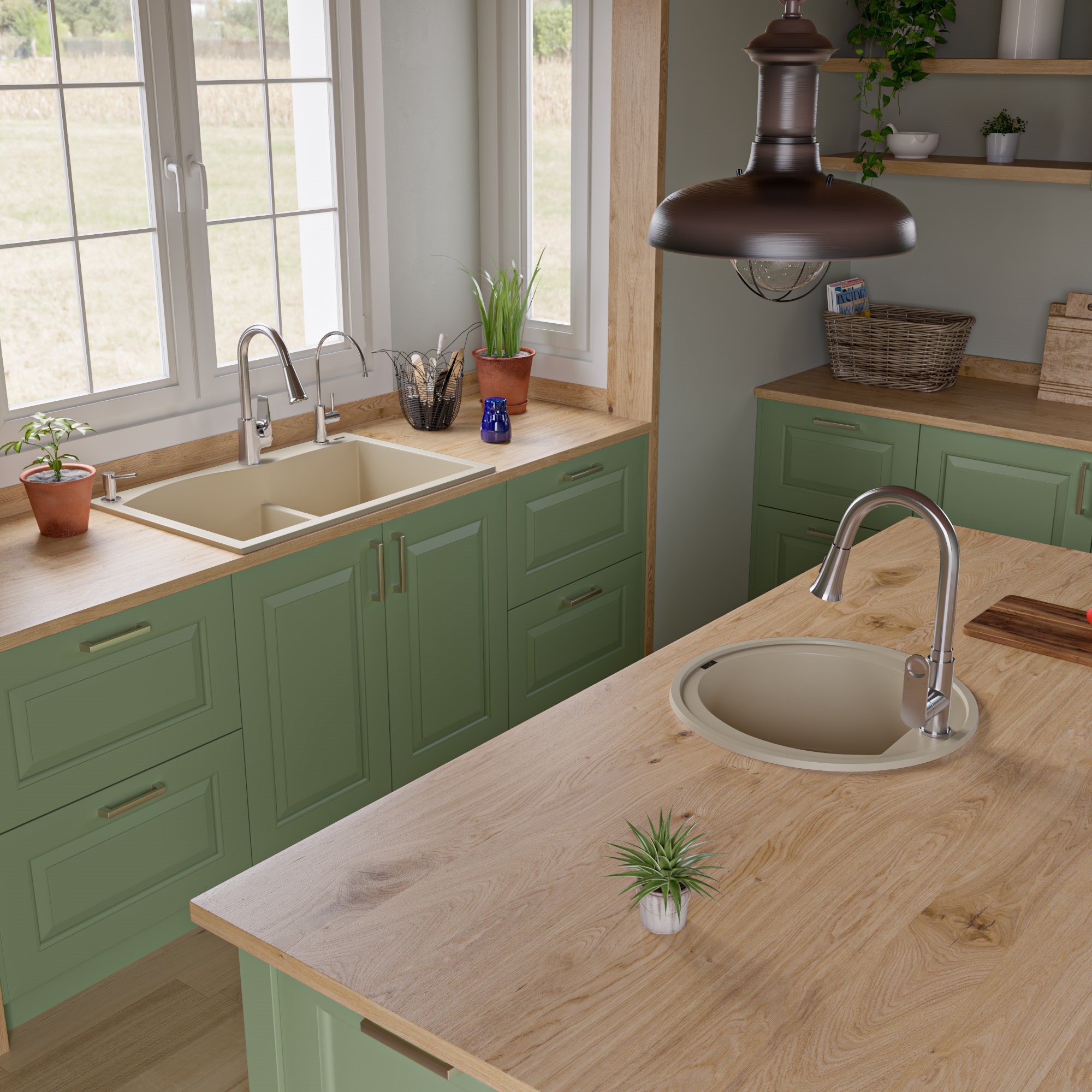 ALFI AB2020DI 20" Round Granite Composite Kitchen Prep Sink - image 5