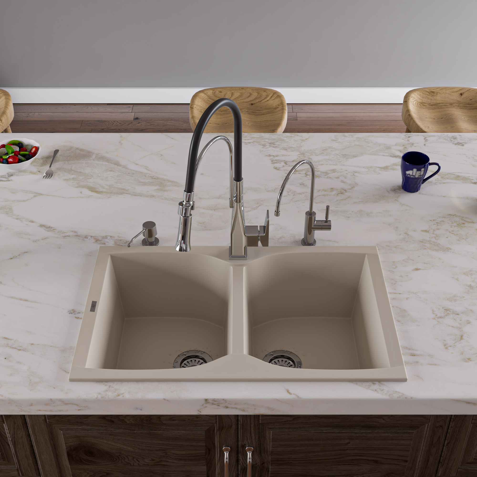ALFI AB3220DI Double Bowl Granite Composite Kitchen Sink - image 2