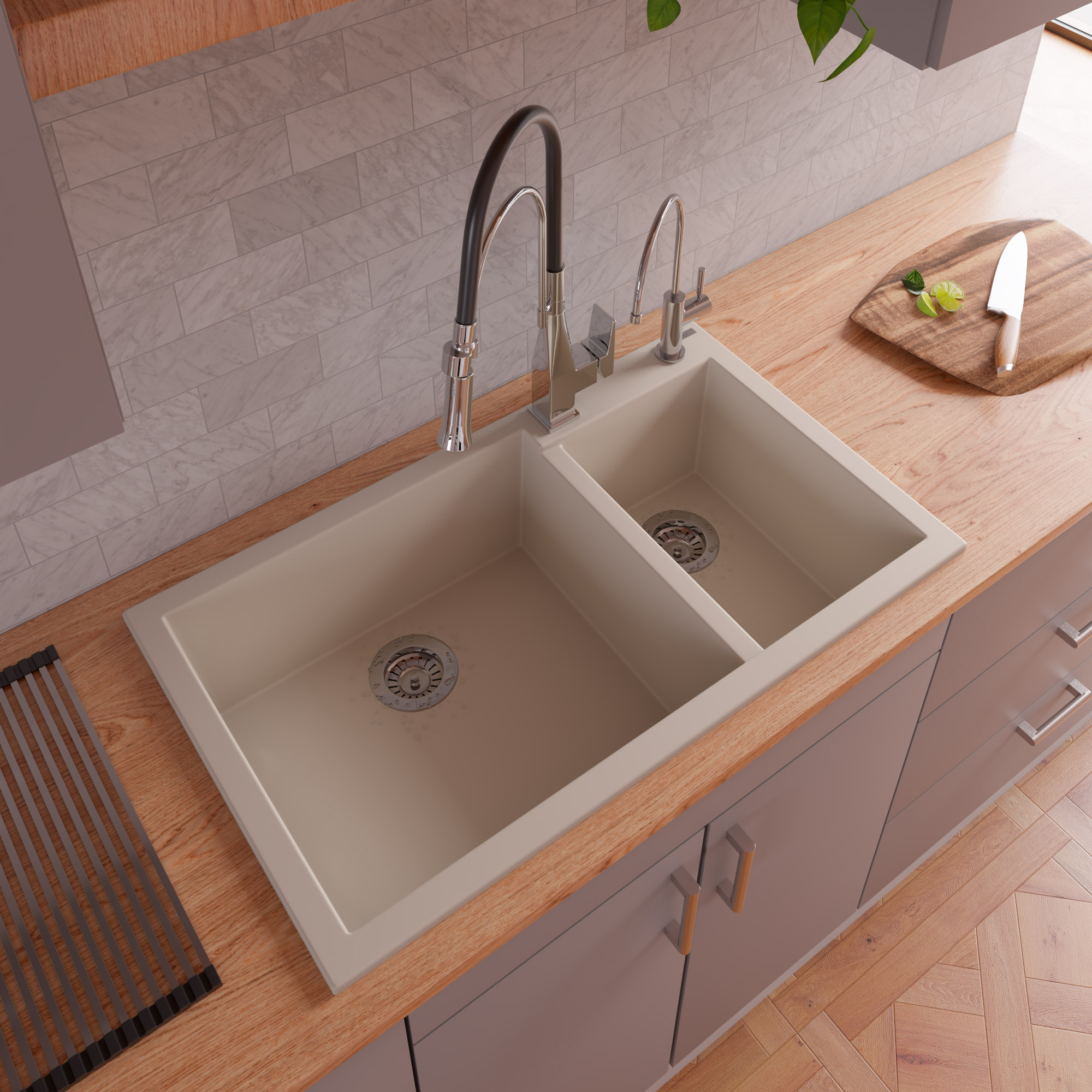 ALFI AB3319DI Double Bowl Drop-In Granite Kitchen Sink - image 5