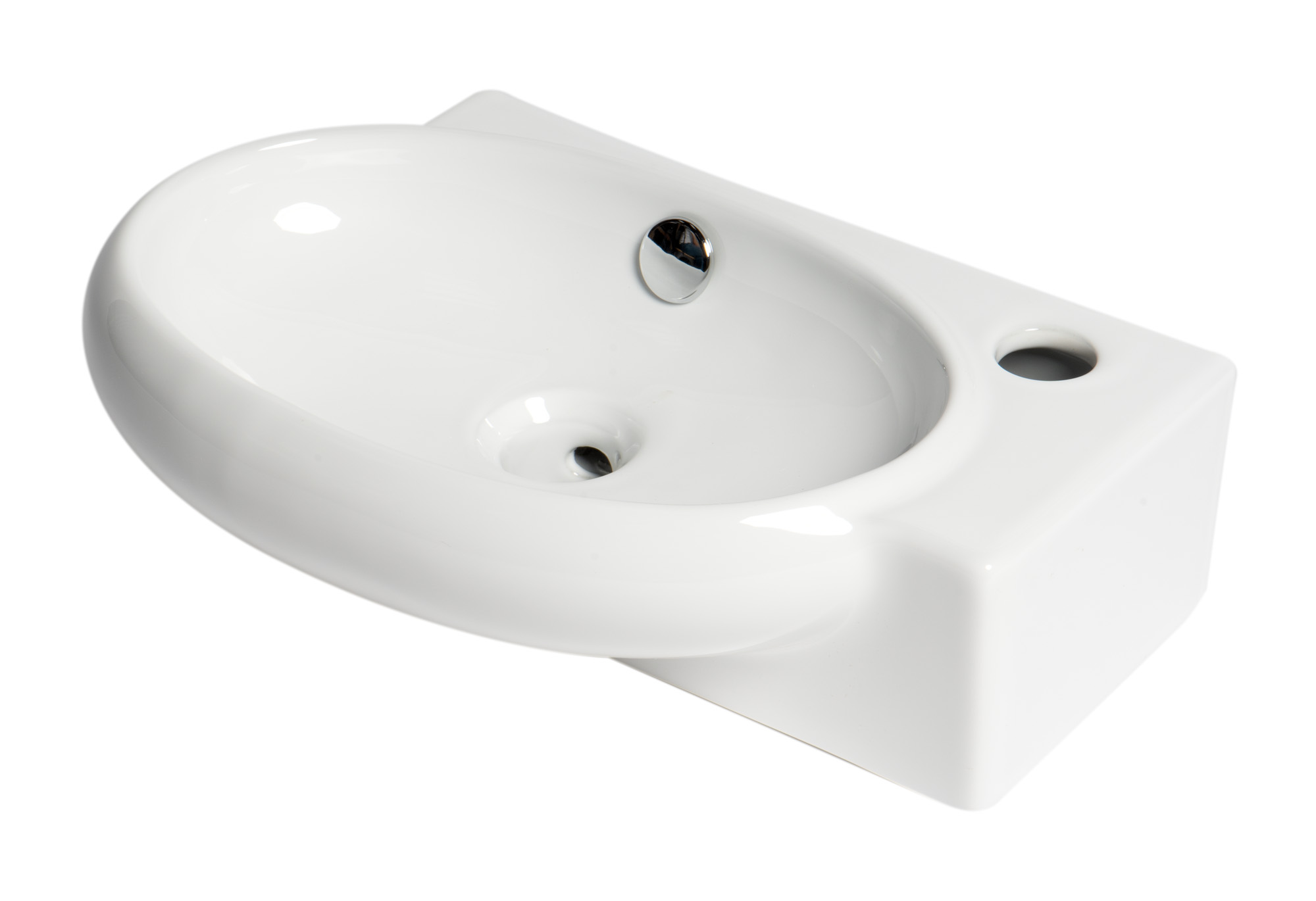 ALFI ABC117 17" Small White Wall Mounted Ceramic Sink, Bathroom Sink
