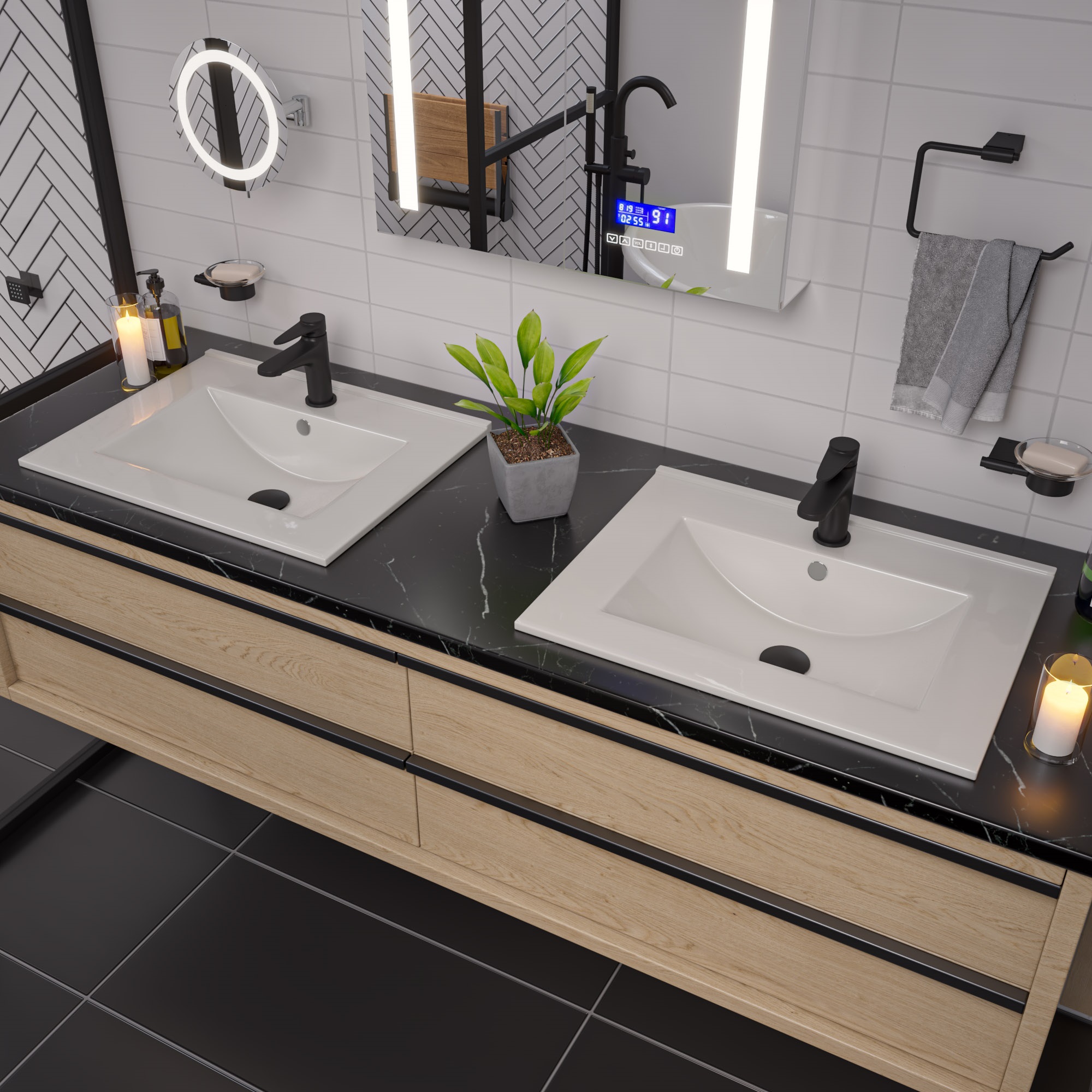 ALFI ABC803 25" Rectangular Drop-In Ceramic Bathroom Sink - image 4