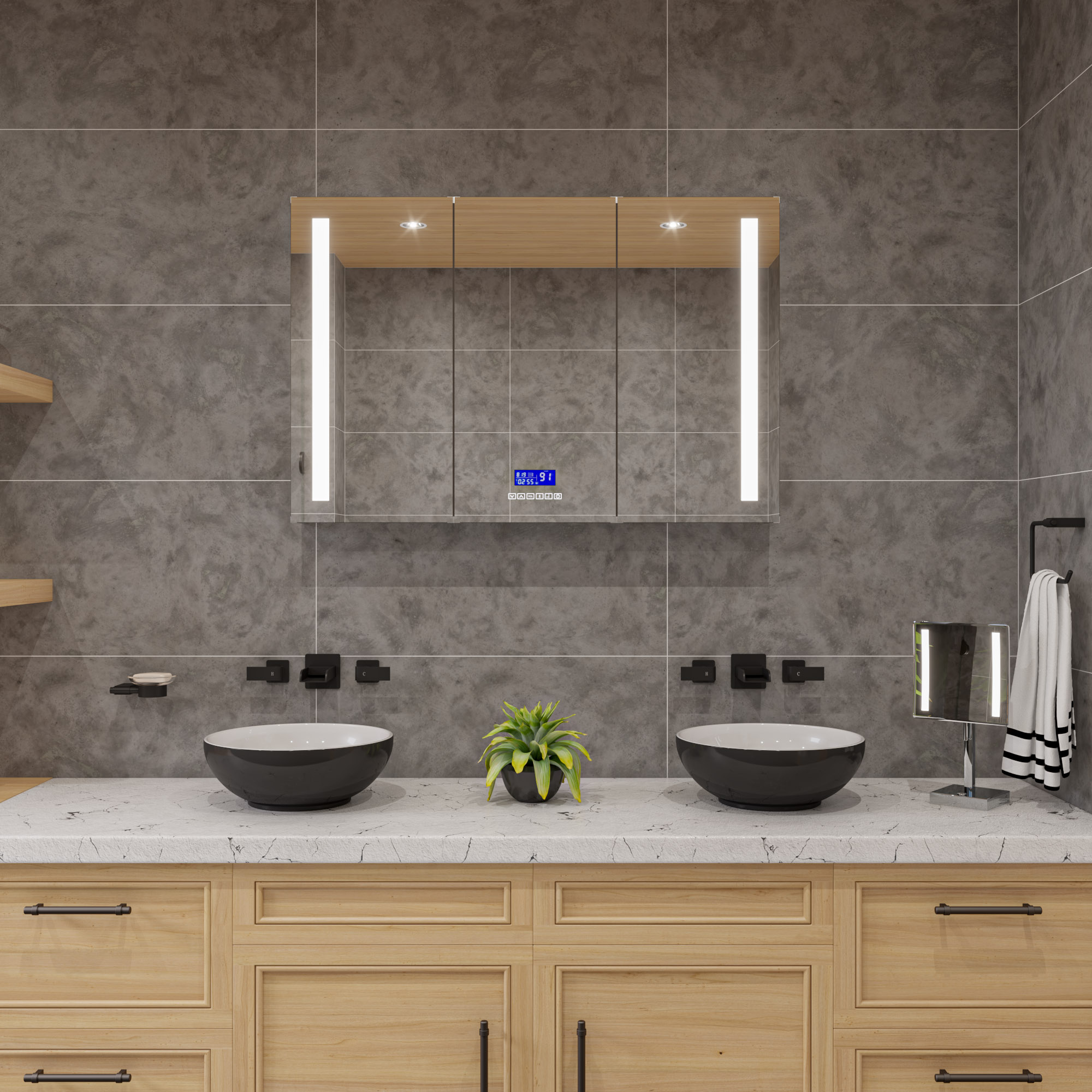 ALFI ABC906 Black & White 15" Round Ceramic Bathroom Sink - image 3