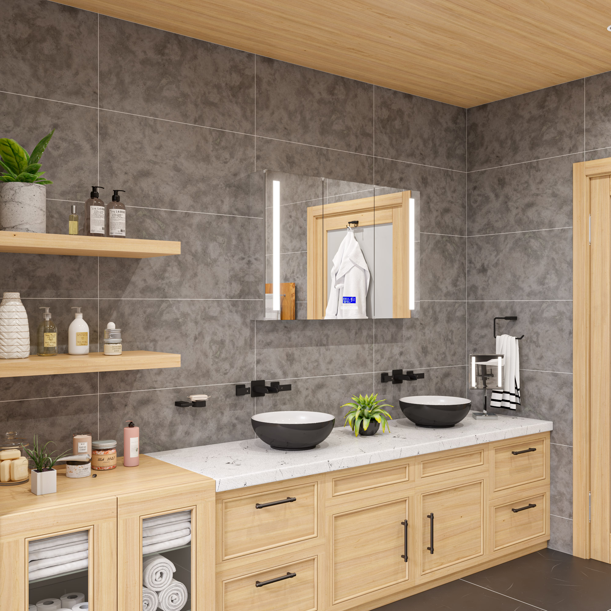 ALFI ABC906 Black & White 15" Round Ceramic Bathroom Sink - image 4