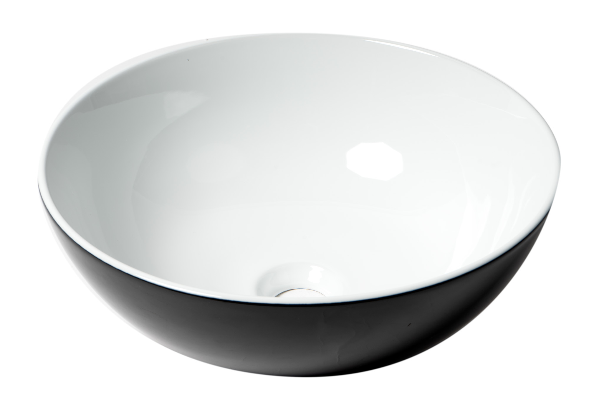 ALFI ABC906 Black & White 15" Round Ceramic Bathroom Sink - image 5
