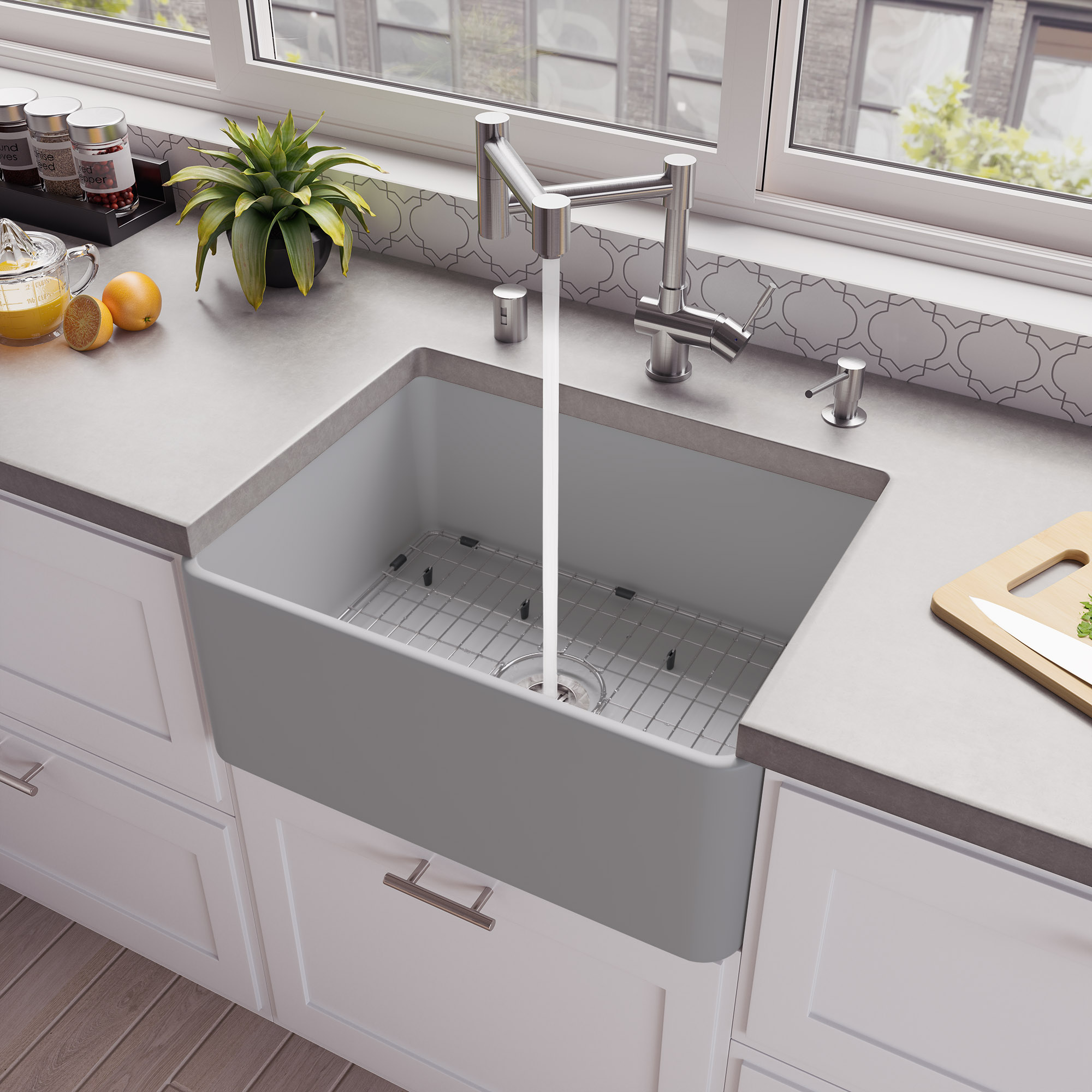 ALFI ABF2418 Fireclay Farm Kitchen Sink