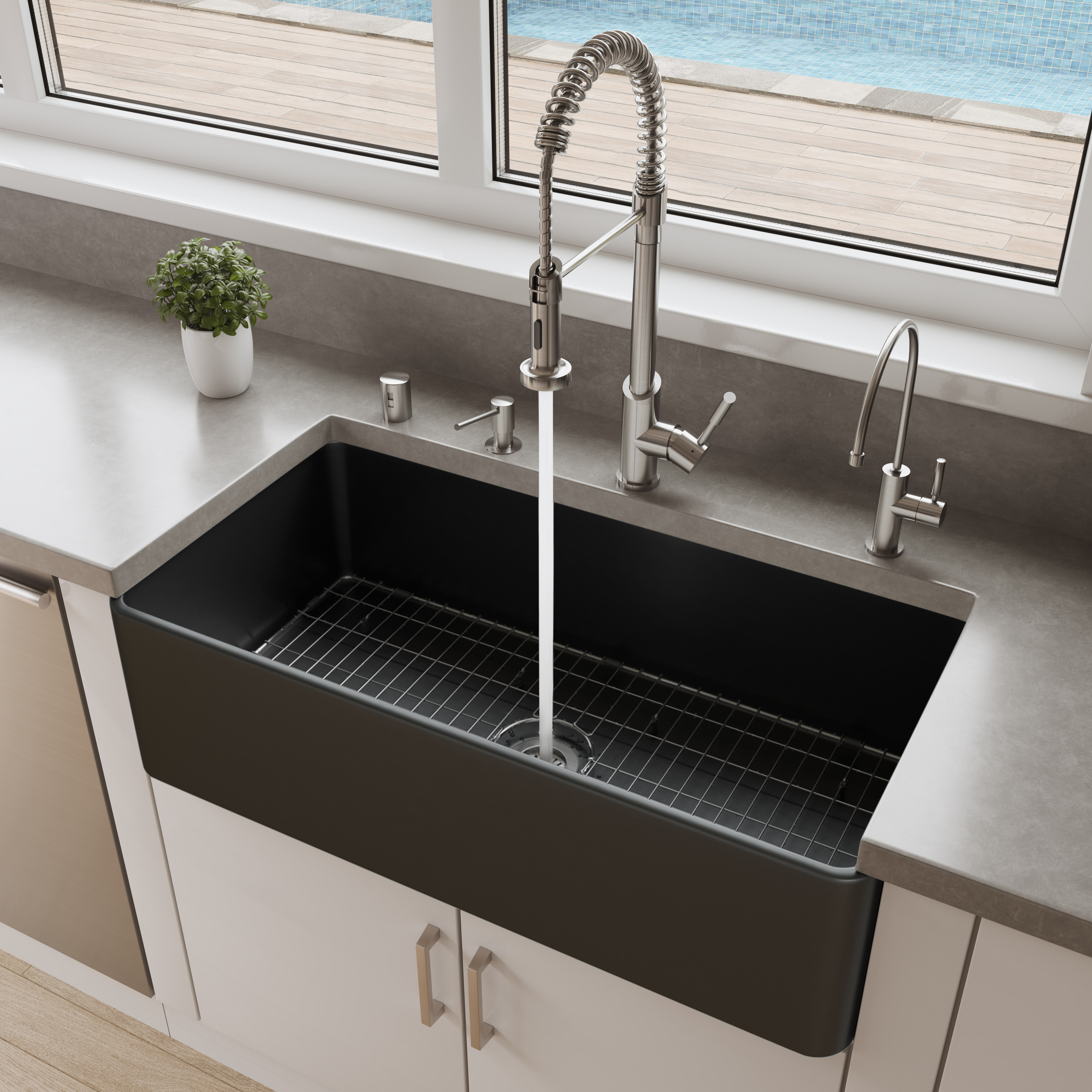 ALFI ABF3618 Smooth Apron Fireclay Farm Kitchen Sink - image 1