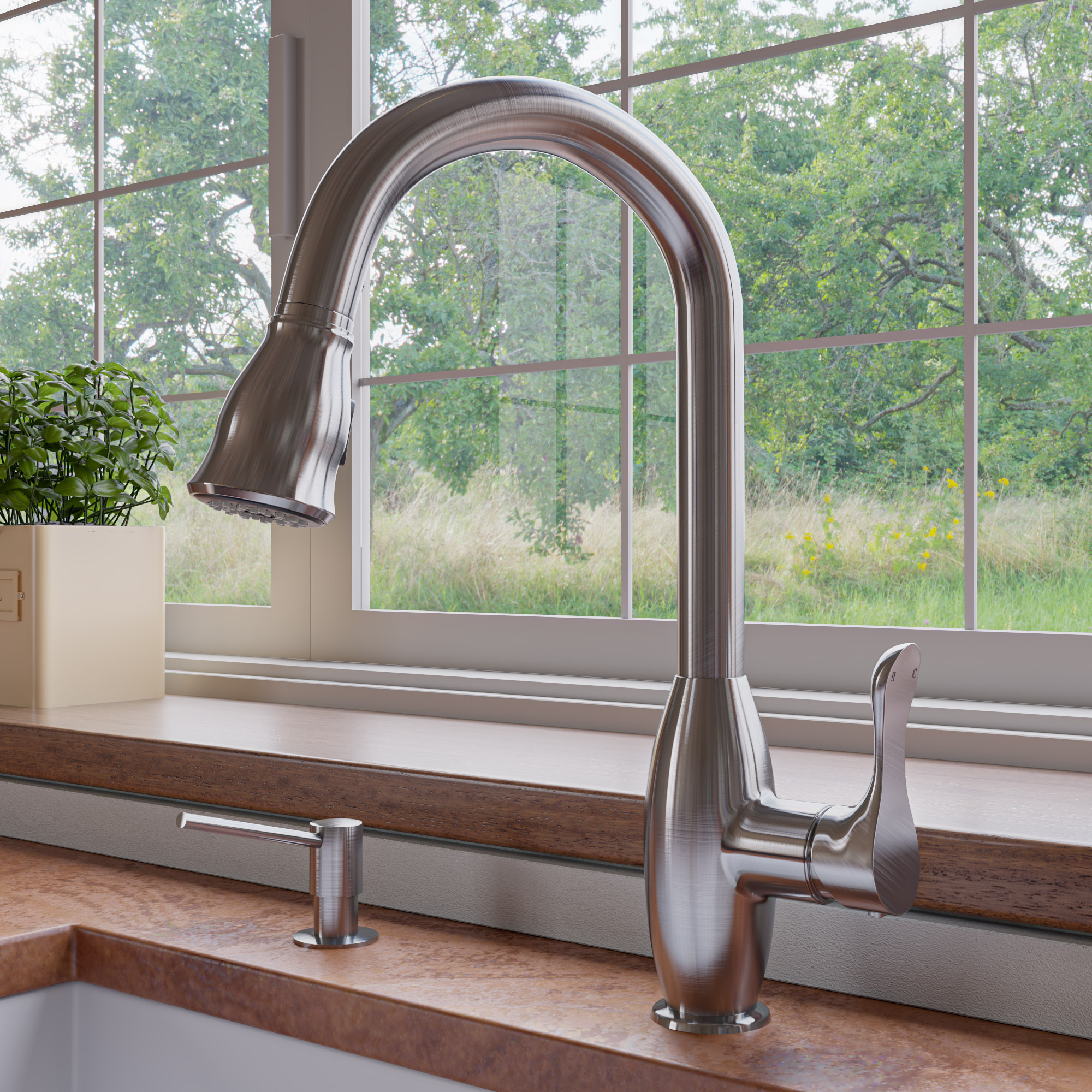ALFI ABKF3783 Gooseneck Pull Down Kitchen Faucet - image 1