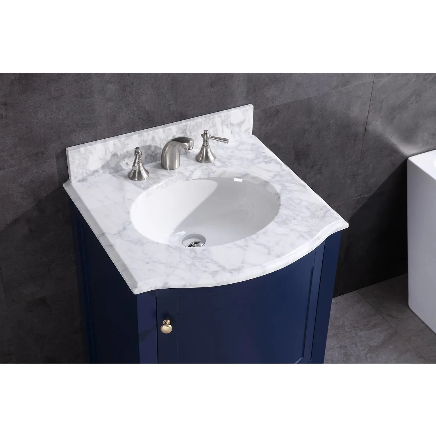 Legion Furniture 24 Inch Marble Top White Ceramic Sink Vanity Cabinet - image 2