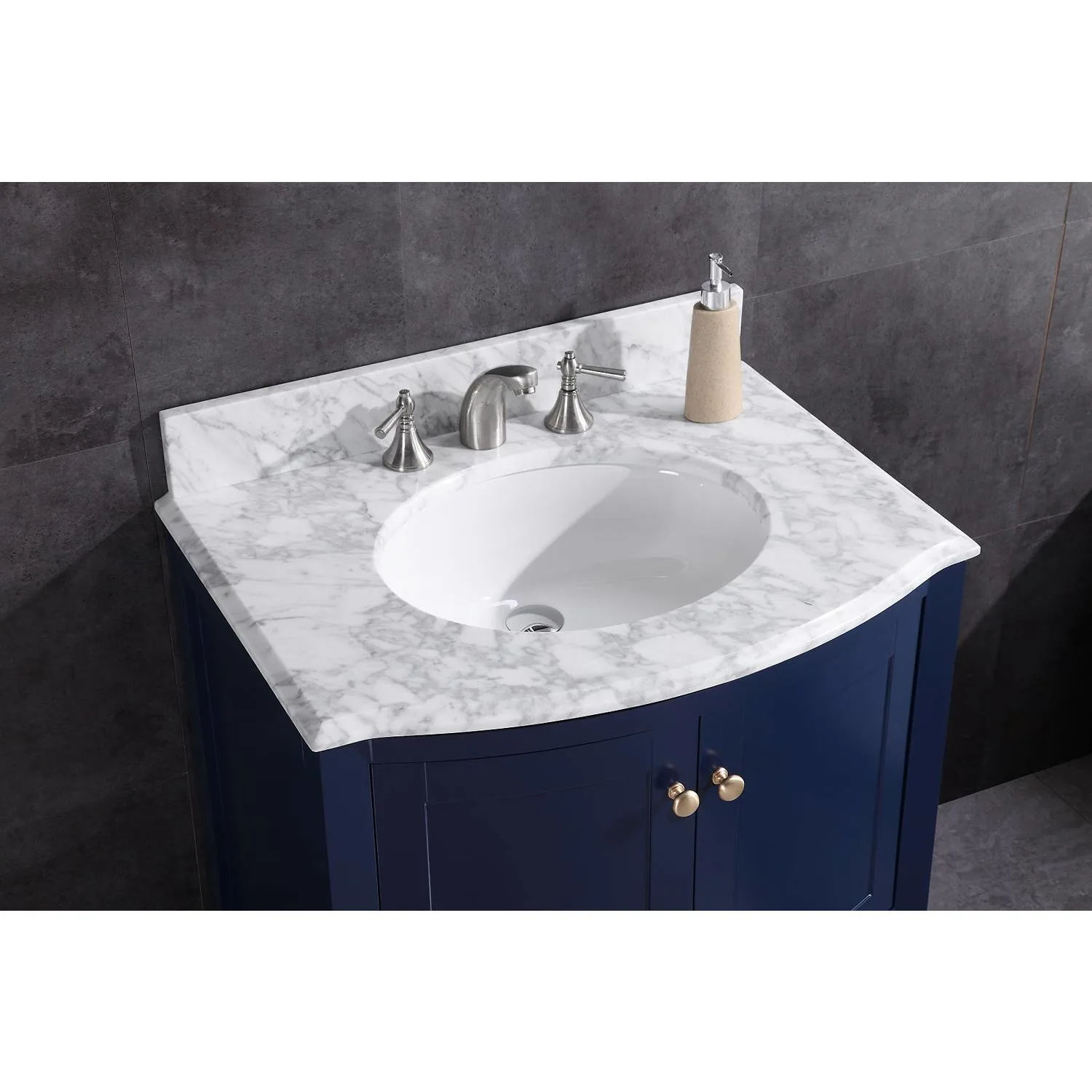 Legion Furniture 30 Inch Marble Top White Ceramic Sink Vanity Cabinet - image 9