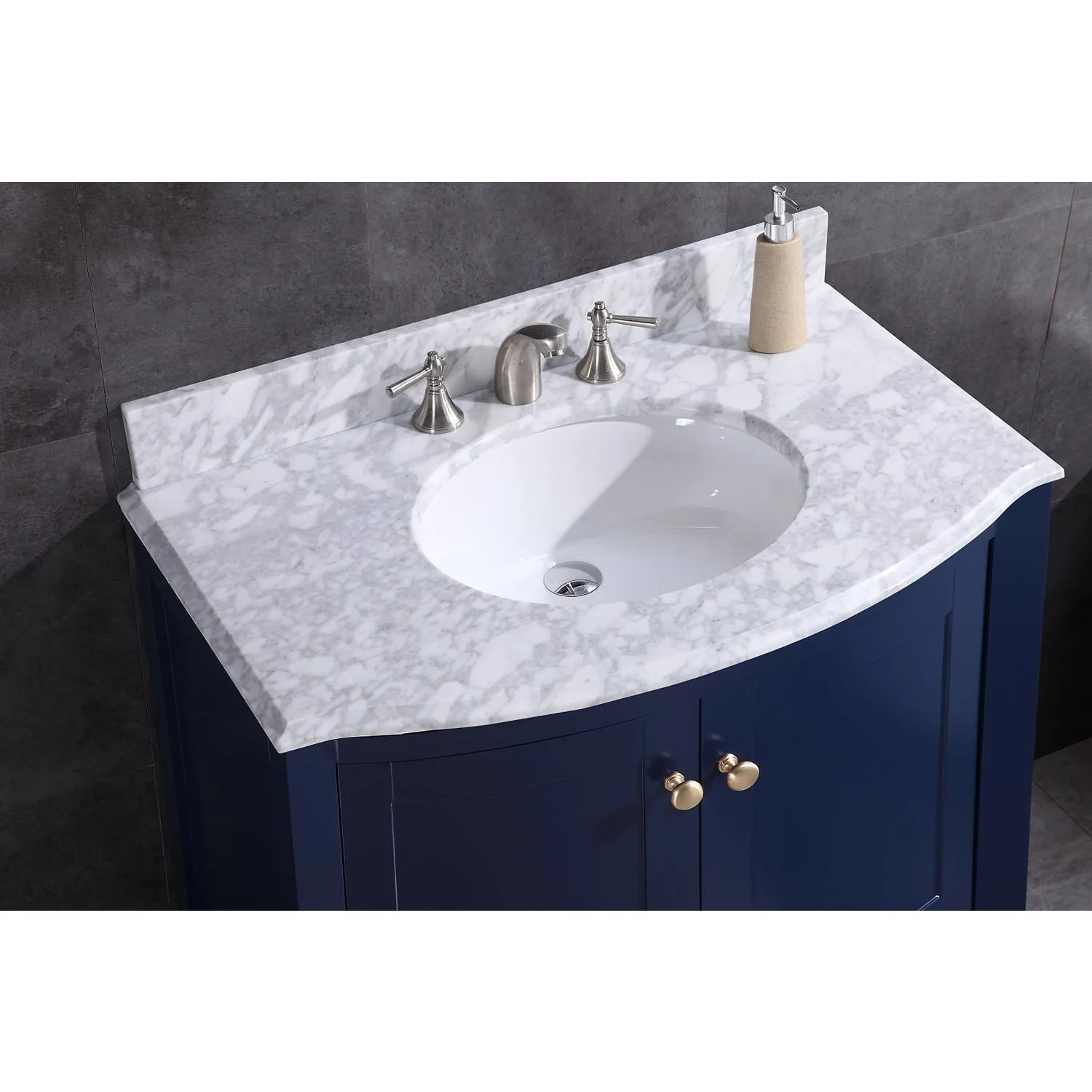 Legion Furniture 36 Inch Marble Top White Ceramic Sink Vanity Cabinet - image 2