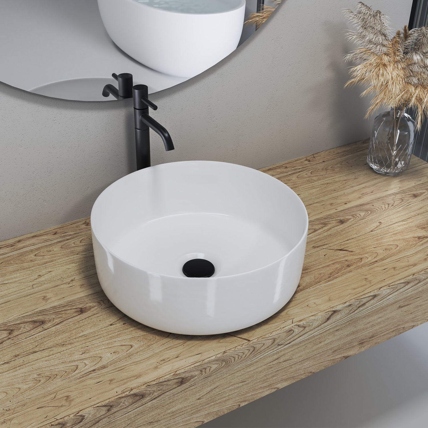 Altair Sabine Round Ceramic Bathroom Vanity Sink - image 6