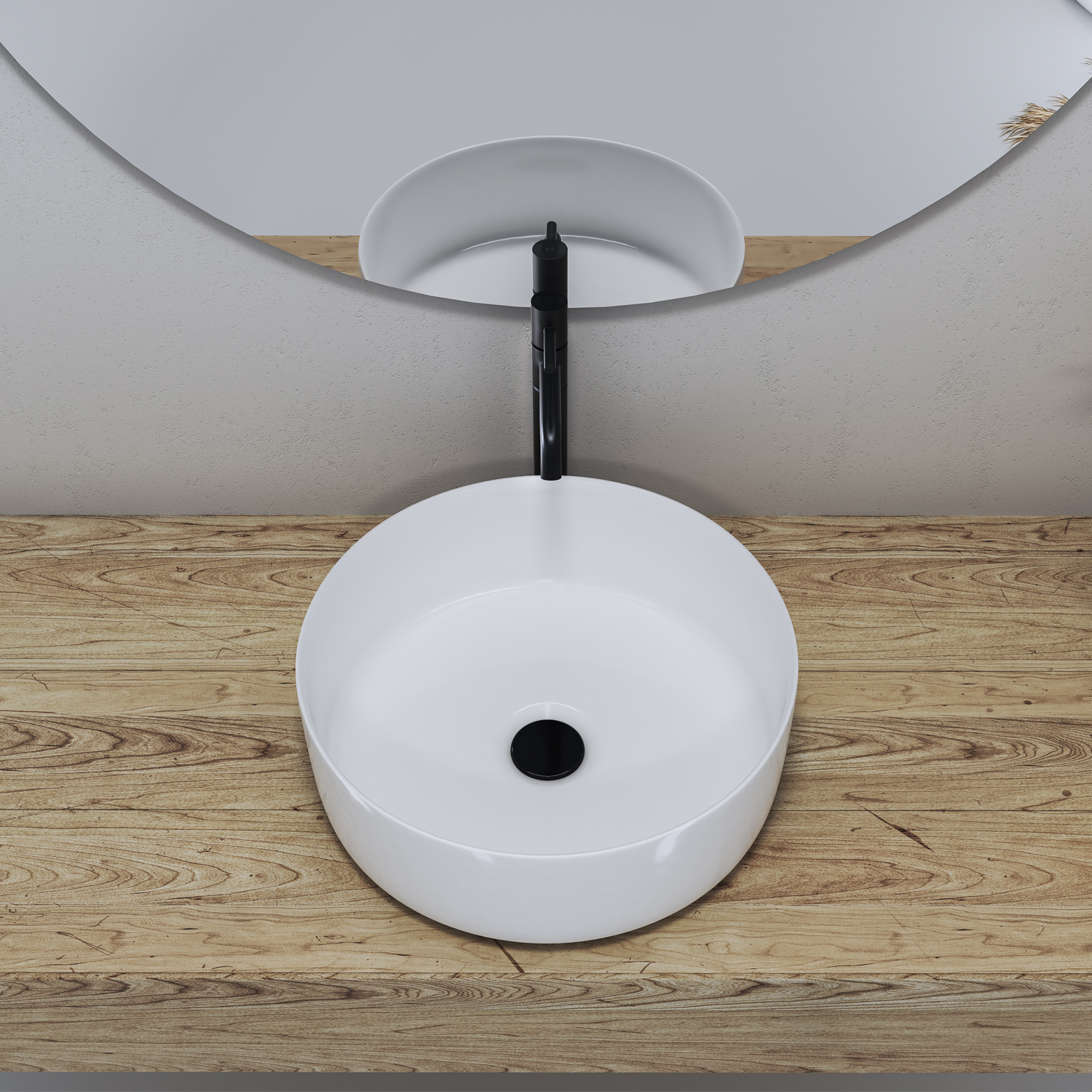 Altair Sabine Round Ceramic Bathroom Vanity Sink - image 7